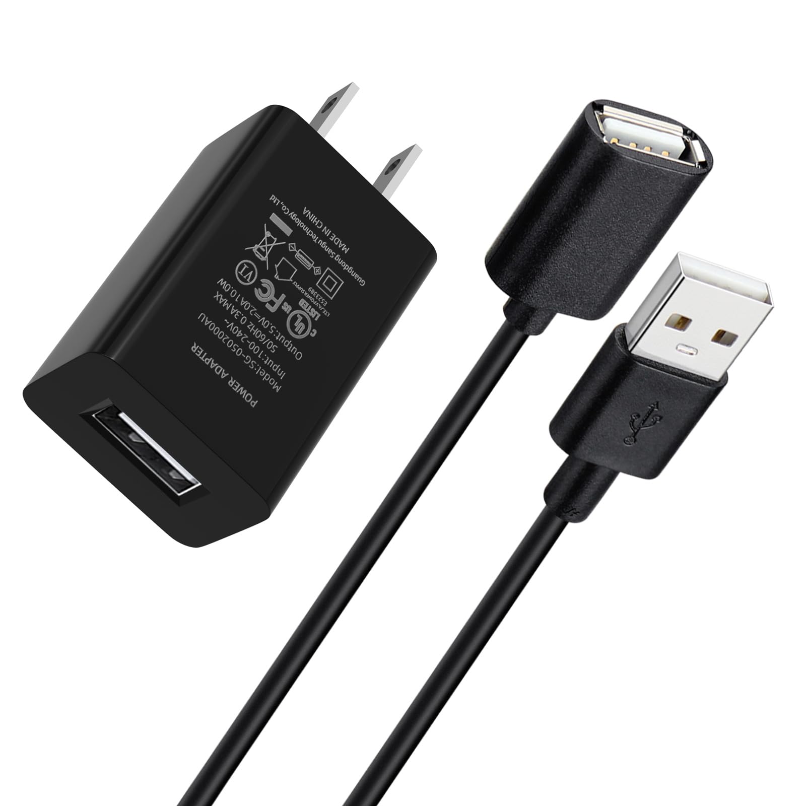 JLab Go Air Pop/Sport Earbuds Charger with 5V Power Adapter & 5ft USB Cable - Compatible with JLab Epic Air ANC/Sport ANC - Perfect for Travel, Gym, and Daily Use