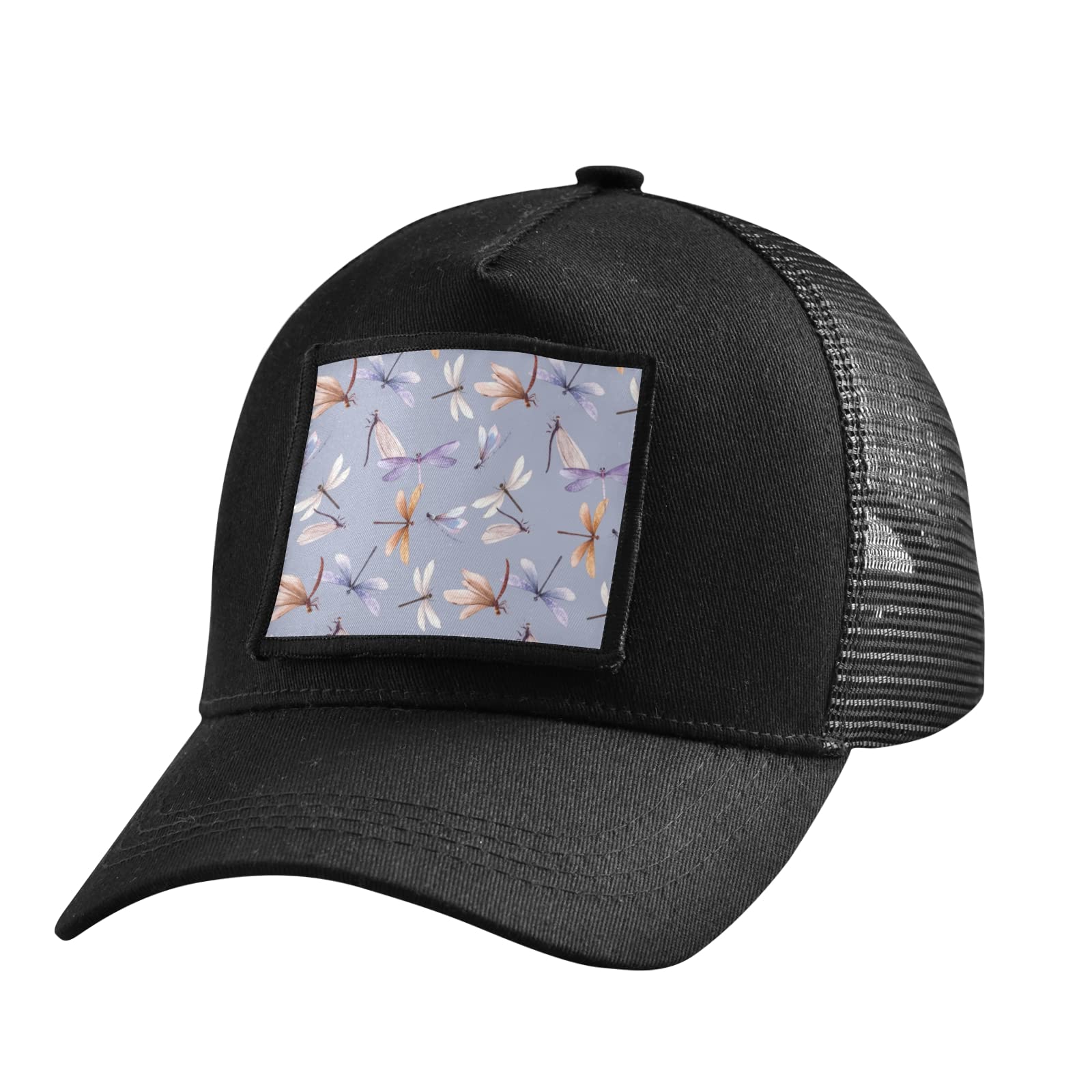 Stylish MCHIVER Dragonfly Watercolor Trucker Hat - Adjustable Snapback Baseball Cap for Men & Women - Perfect for Outdoor Activities, Sports & Casual Wear