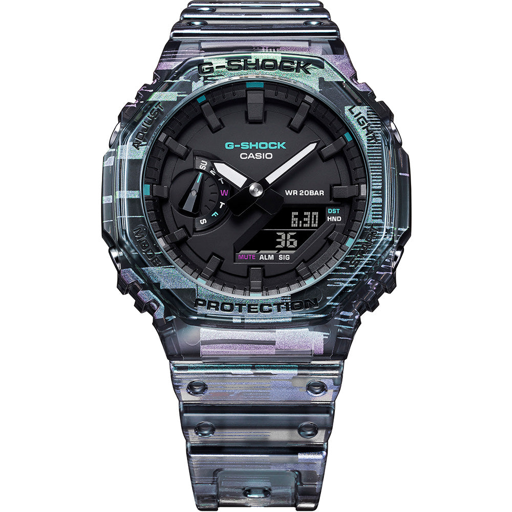 G Shock GA2100NN Digital Glitch Watch - Shock Resistant Military Style Analog-Digital Combo for Men - Perfect for Outdoor Adventures, Sports & Everyday Wear