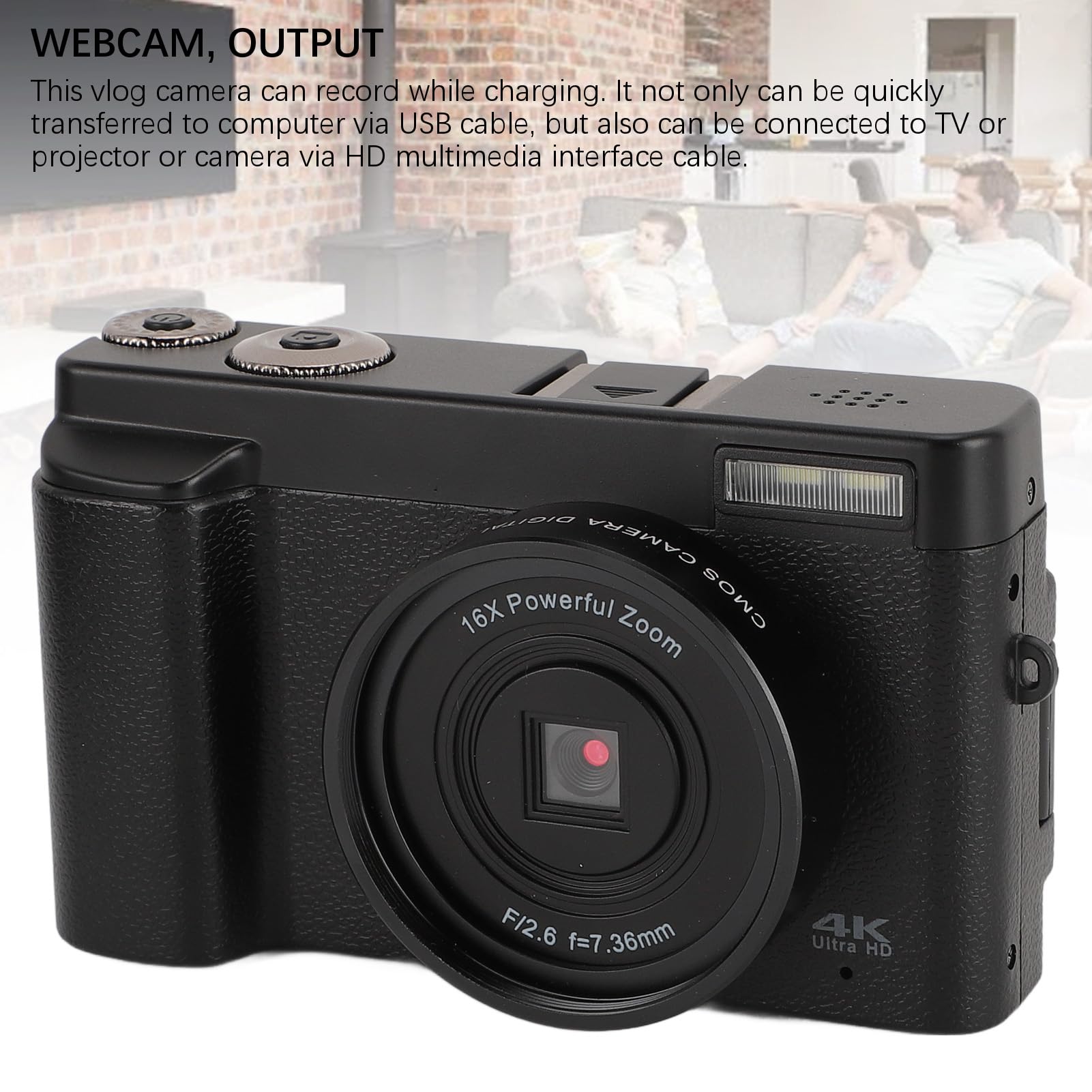 4K HD 48MP Digital Camera with 16x Zoom & Flip Screen - Jectse Vlogging Camera for Travel, YouTube, Kids & Beginners | Perfect for Family Vacations, Birthday Gifts & Content Creation