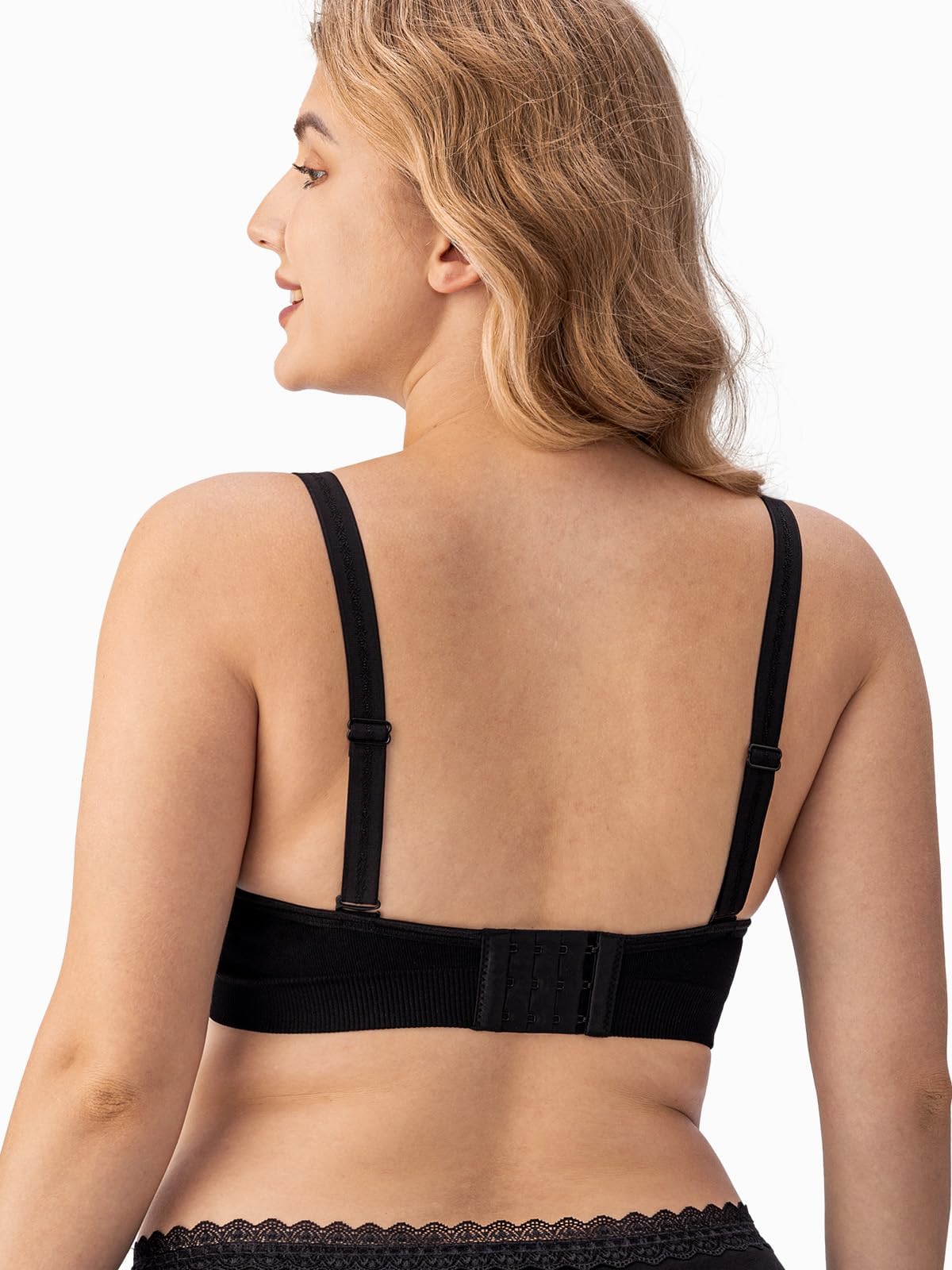 HBselect 3 Pack Wireless Nursing Bra - Seamless Maternity & Breastfeeding Bralette with Removable Pads & Extenders - Comfortable for Sleeping, Nursing, and Daily Wear