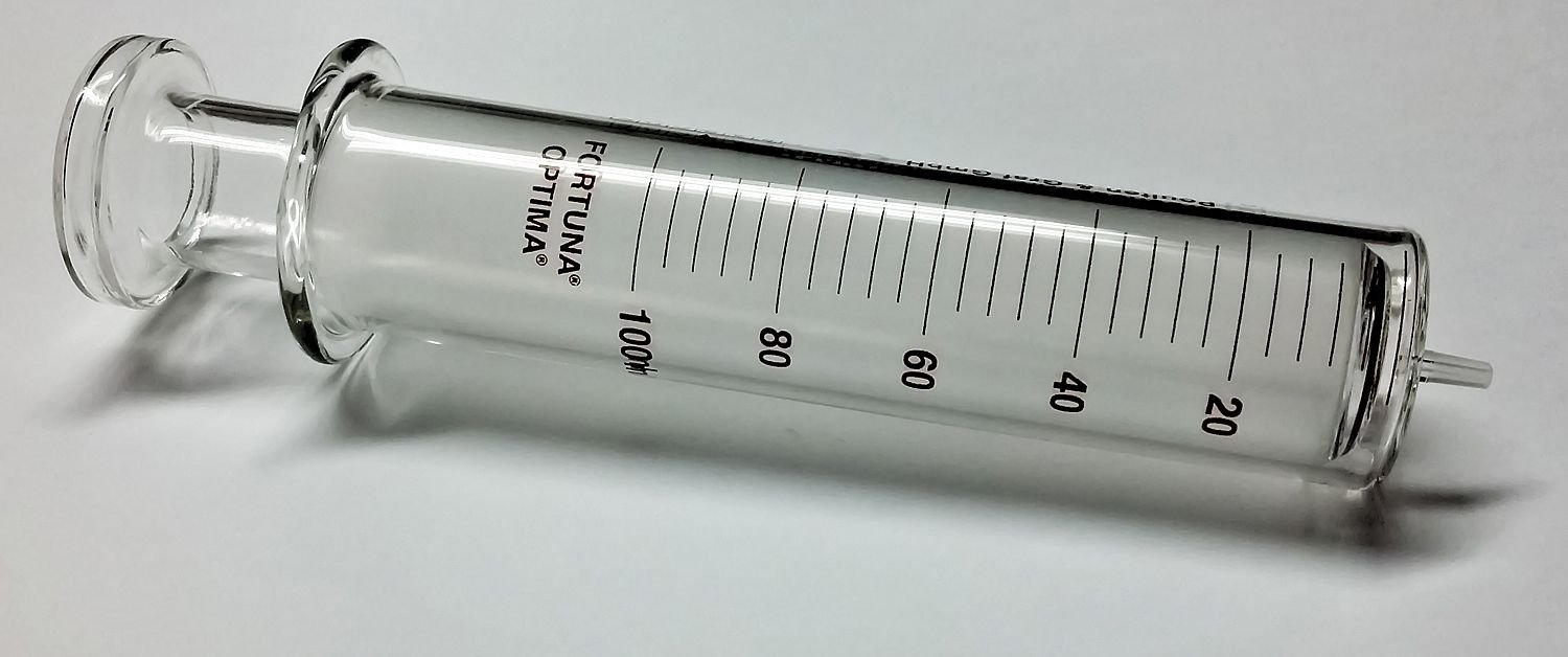 100mL Reusable Glass Syringe with Luer Lock - Medical Grade Borosilicate Glass for Essential Oils, Laboratory Use & DIY Projects