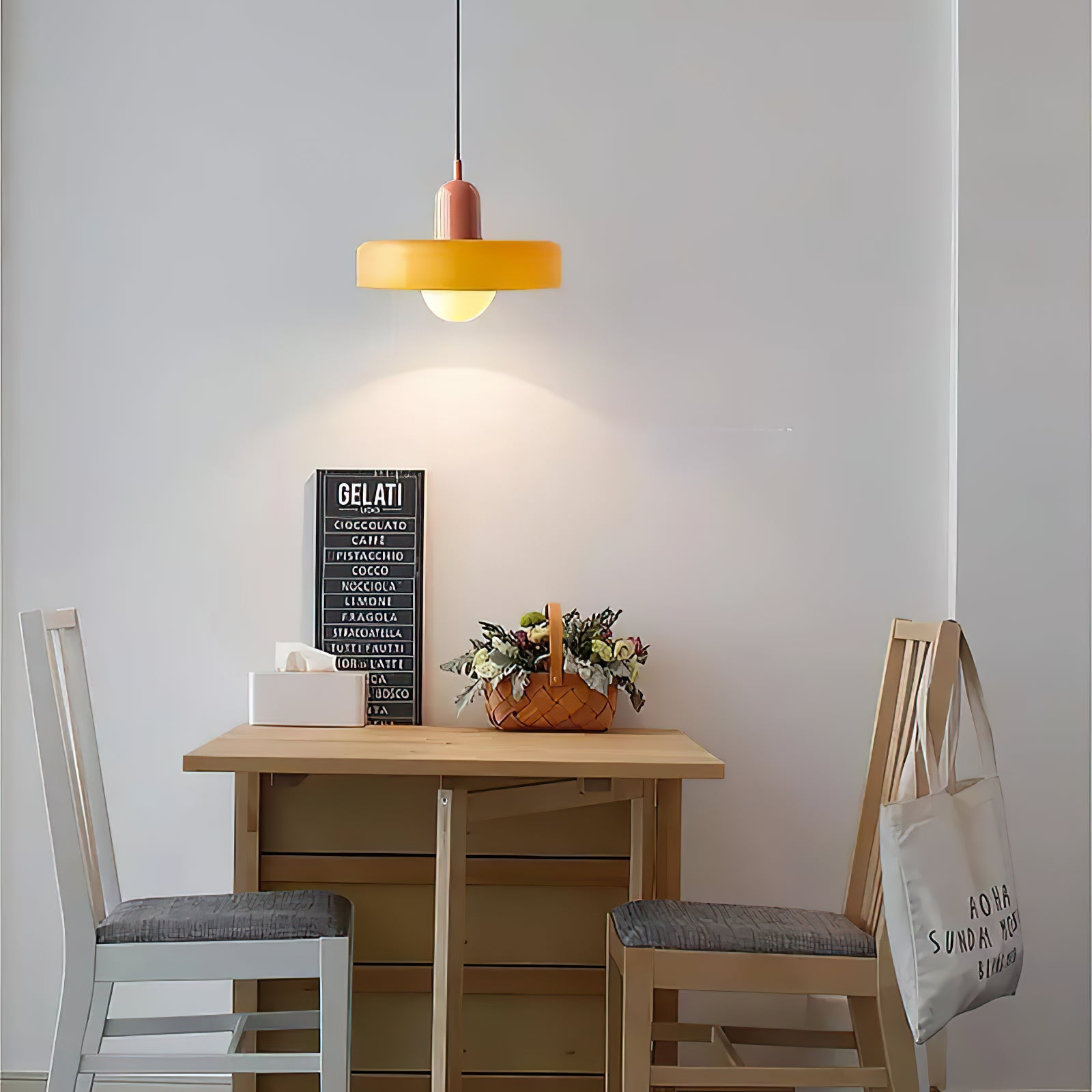 Modern Disc Orb Pendant Light Fixture - Sleek Minimalist Ceiling Lighting for Dining Room, Kitchen, Bedroom & Living Room Decor