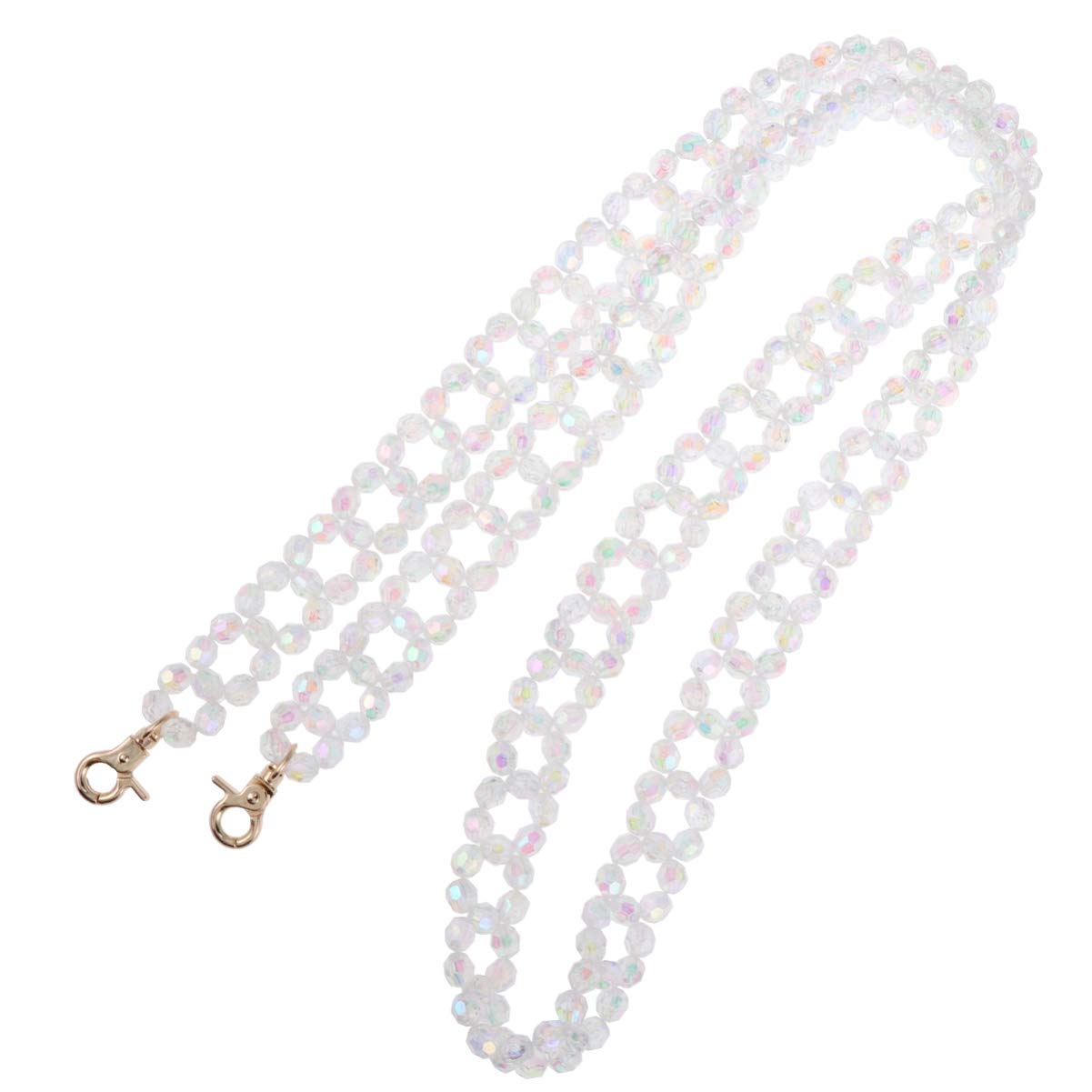 GALPADA 60cm Pearl Strap Bead Handle Chain Crossbody Bag Strap Replacement - Fashionable Purse Accessory for Women, Handbag Shoulder Strap (Pearl White) | Perfect for Evening Bags, Clutches, and Boho Style Purses