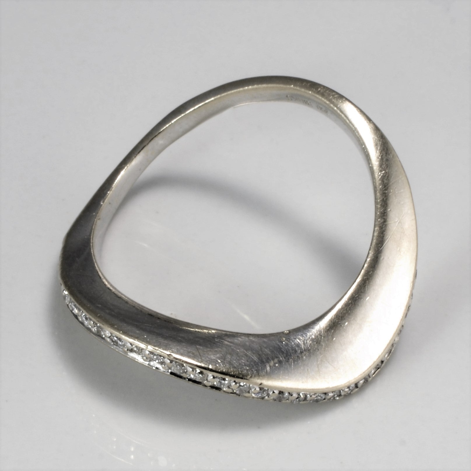 Birks' Pave Diamond Wave Ring | 0.15 Carat Total Weight, Size 7.5 | Elegant Stackable Ring for Women, Perfect for Anniversary Gifts & Everyday Wear