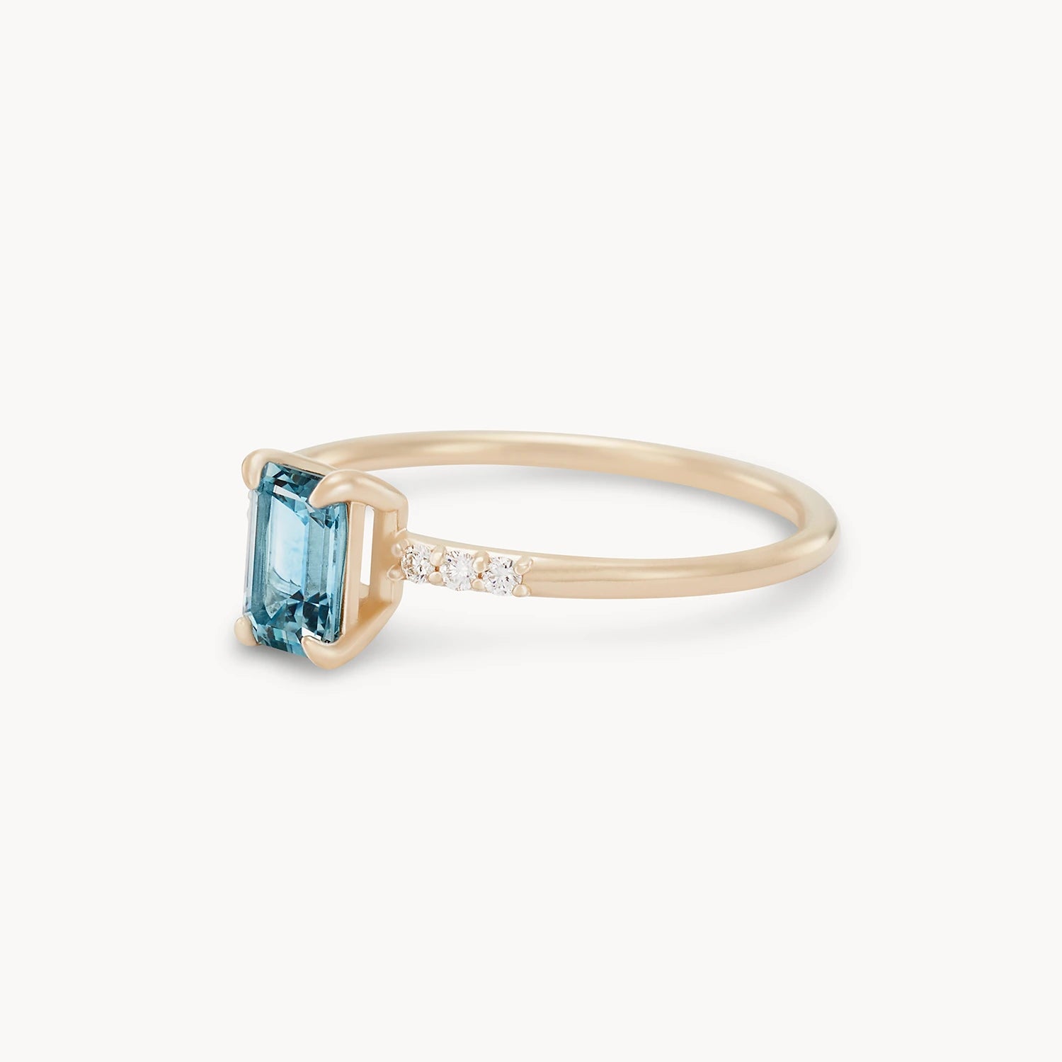 14K Yellow Gold Baguette Blue Sapphire Ring - Unique Handcrafted Jewelry for Women, Perfect for Weddings, Anniversaries & Special Occasions