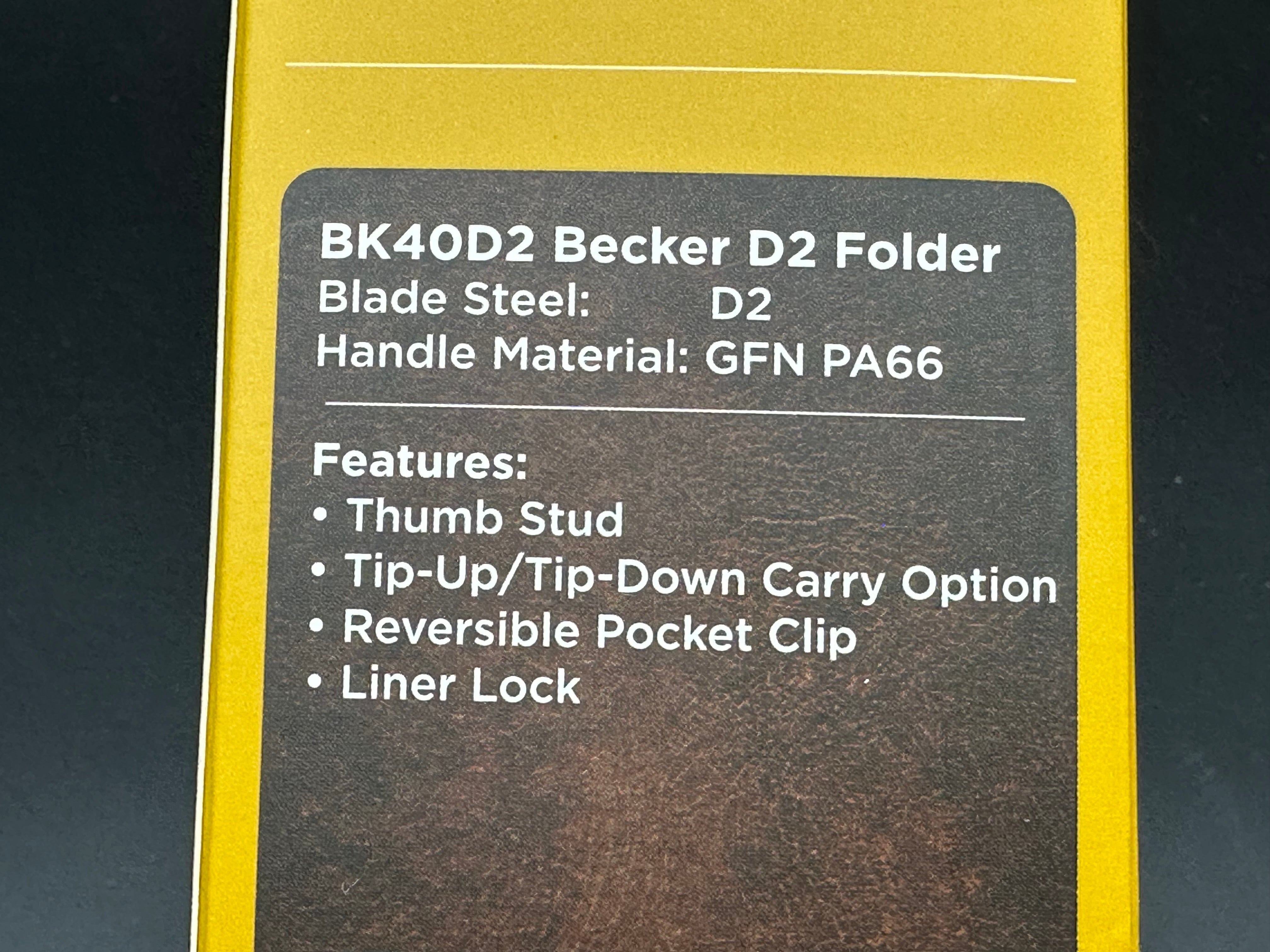 KA BAR BK40D2 Becker Folding Knife - 3.56