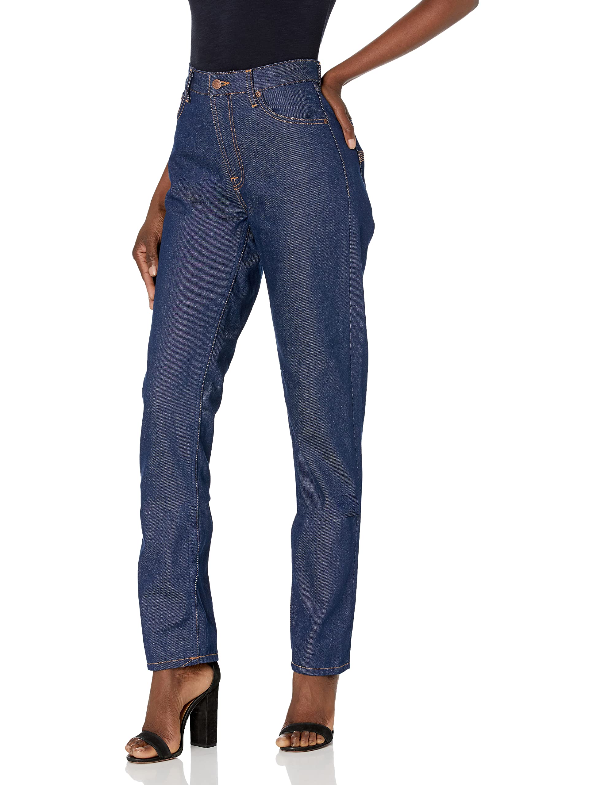 Nudie Jeans Women's Lofty Lo Dry Blues - High Waist Slim Fit Stretch Denim Jeans for Casual Wear & Everyday Outfits