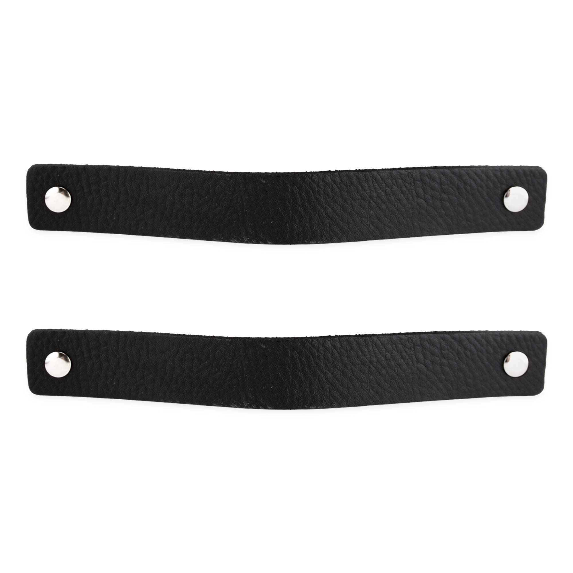 Black Leather Drawer Pulls 4-Pack - 7-7/8