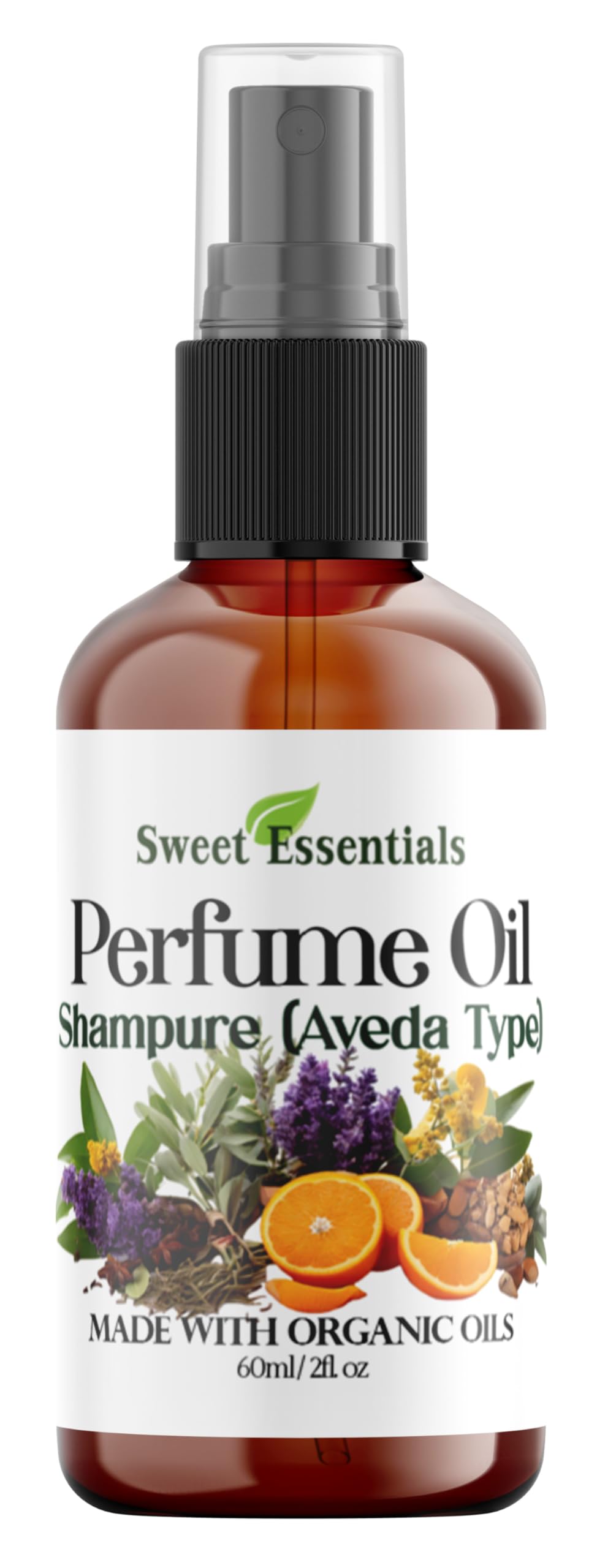Aveda-Style Sweet Essentials Shampure Fragrance Oil | 2oz Organic Perfume Oil Spray | Alcohol-Free, Preservative-Free | For Aromatherapy, Yoga & Daily Fragrance