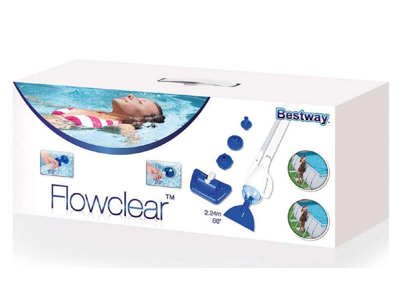Bestway 58212 Pool Cleaner 224 cm | Heavy Duty Above Ground Pool Vacuum with Powerful Suction | Perfect for Inground & Outdoor Swimming Pools Maintenance