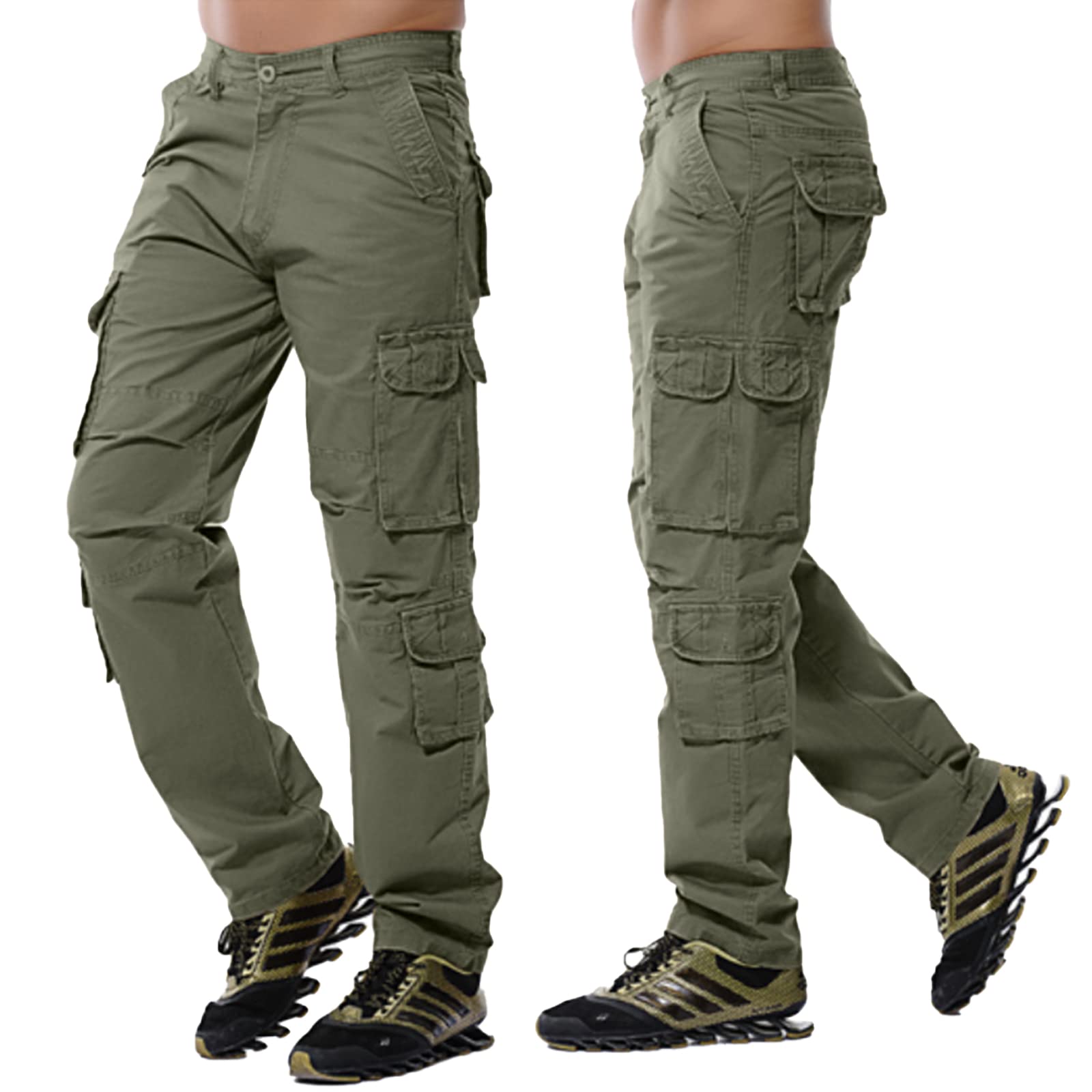**Men's Tactical Cargo Pants - Outdoor Hiking, Fishing & Jogging Pants with Multiple Big Pockets - Durable & Comfortable Straight Fit for Casual & Active Wear**    *(Perfect for Hiking, Camping, Travel, Work & Everyday Use)*