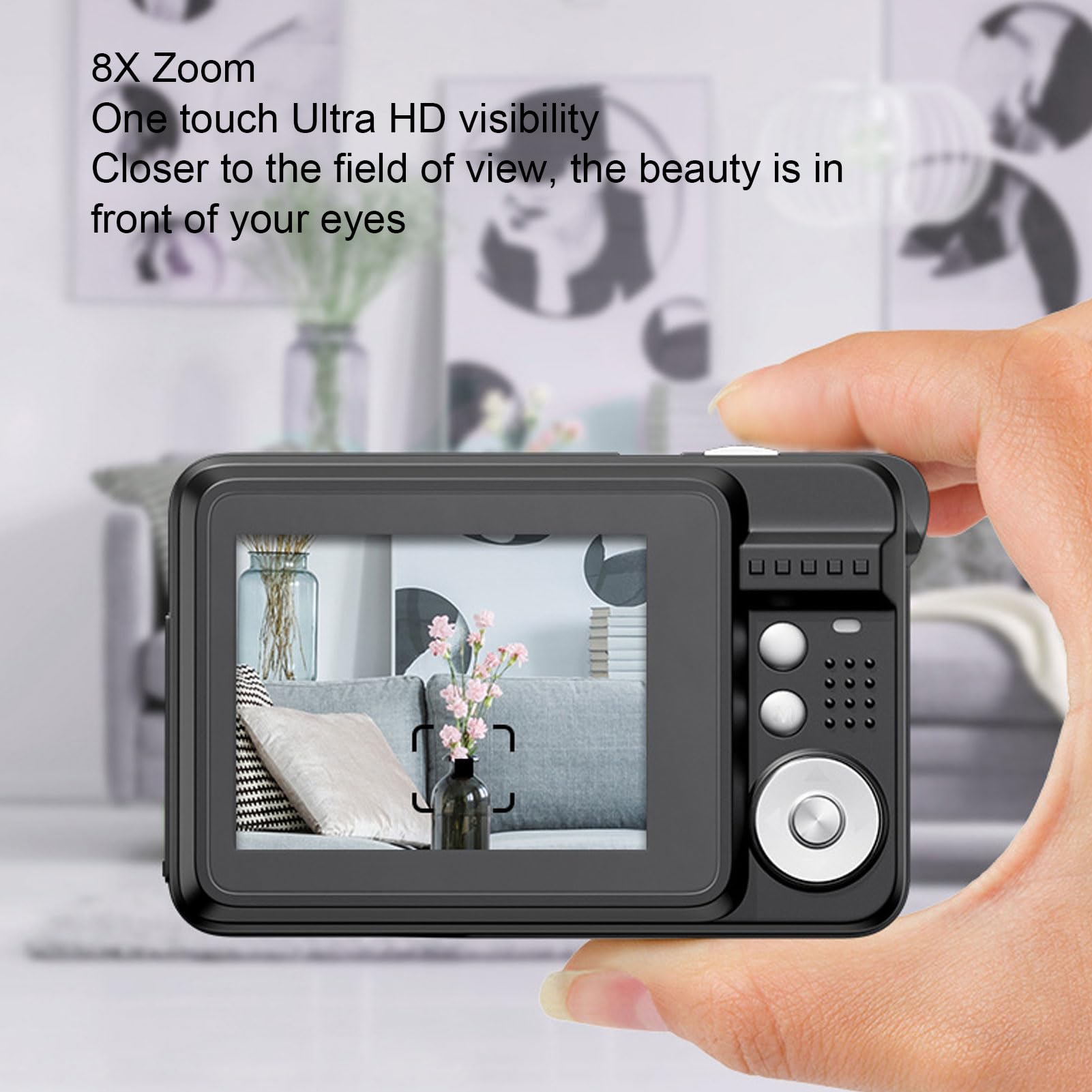 48MP HD Digital Camera with 2.7in TFT Display, 8x Zoom Anti-Shake Autofocus - Perfect for Students, Travel & Family Photography | Compact Smart Pocket Camera for Vlogging, Outdoor Adventures & Home Use