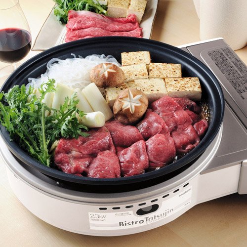 Iwatani CB-GP-2 Bistro Guru II Portable Gas Grill Pan - White Cassette Stove for Outdoor Camping, Picnics & Backyard BBQs
