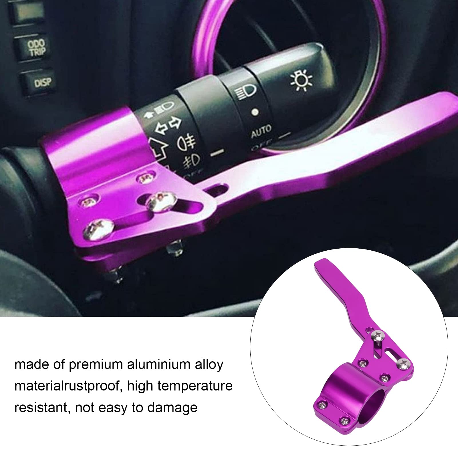 28mm Steering Wheel Rod Extension Kit - Heat Resistant Aluminum Alloy Adjustable Turn Lever Extender for Car Racing & Drifting (Purple) - Perfect for Performance Driving & Vehicle Customization