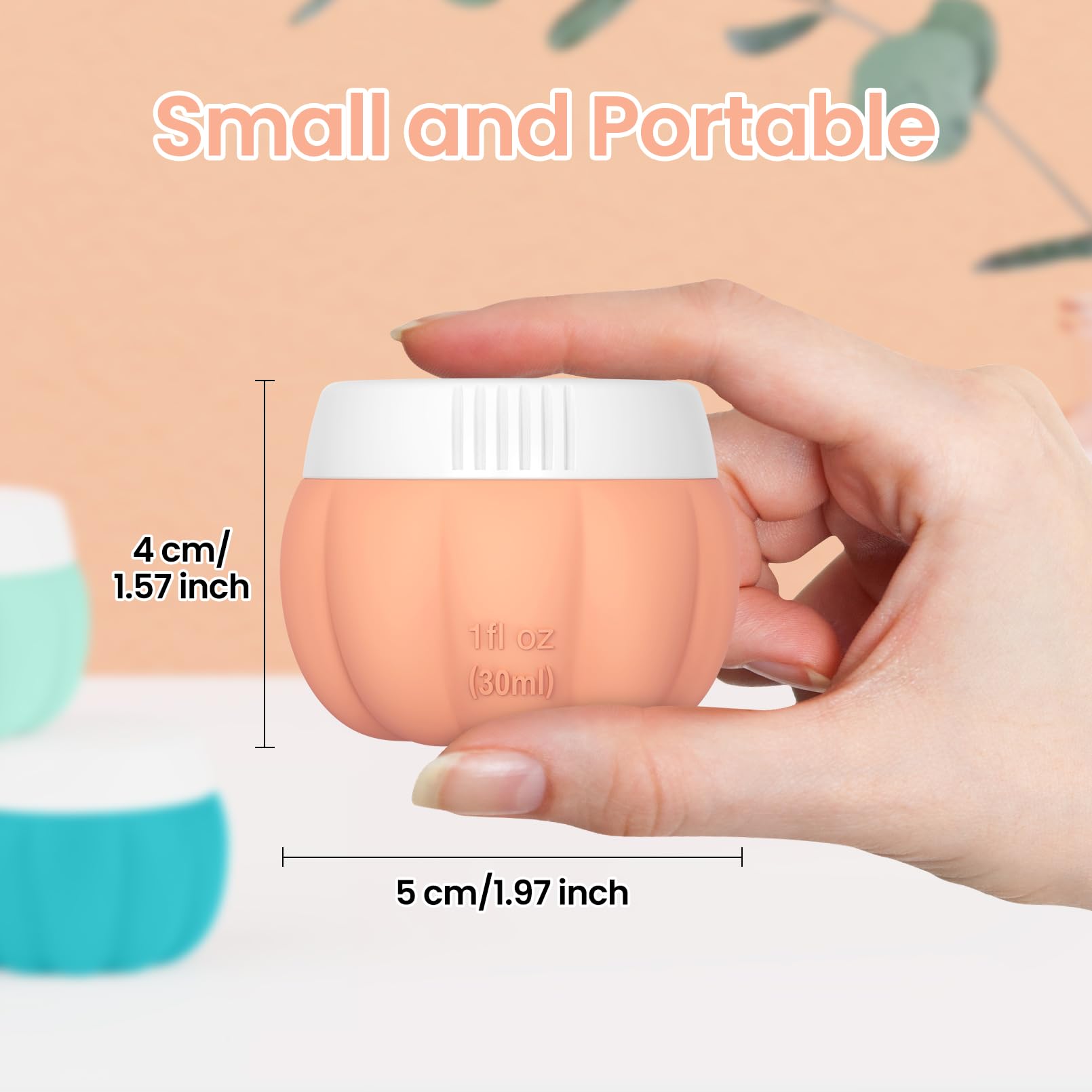**TSA Approved 1oz Leak Proof Silicone Travel Containers for Toiletries - Mini Travel Jars with Lids for Creams, Lotions & Cosmetics - Perfect for Air Travel, Gym, Camping & On-the-Go Essentials**