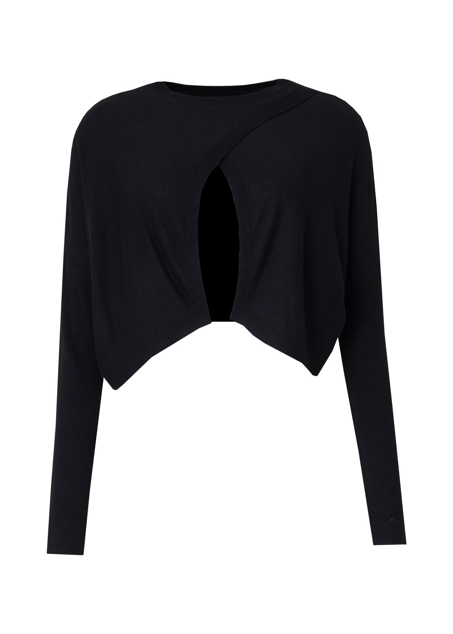 Black Knit Overlay Top - Stylish Women's Fashion Layering Piece for Casual Outfits & Evening Wear