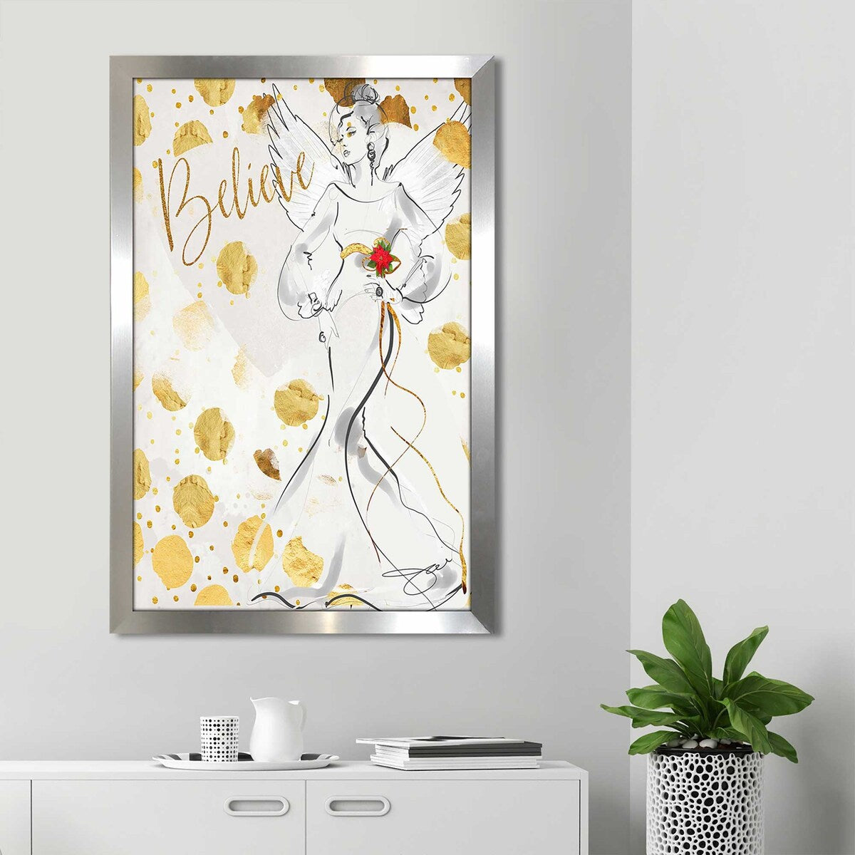 Jodi Print 'Angel Believe' Acrylic Wall Art - Inspirational Home Decor for Living Room, Bedroom & Office