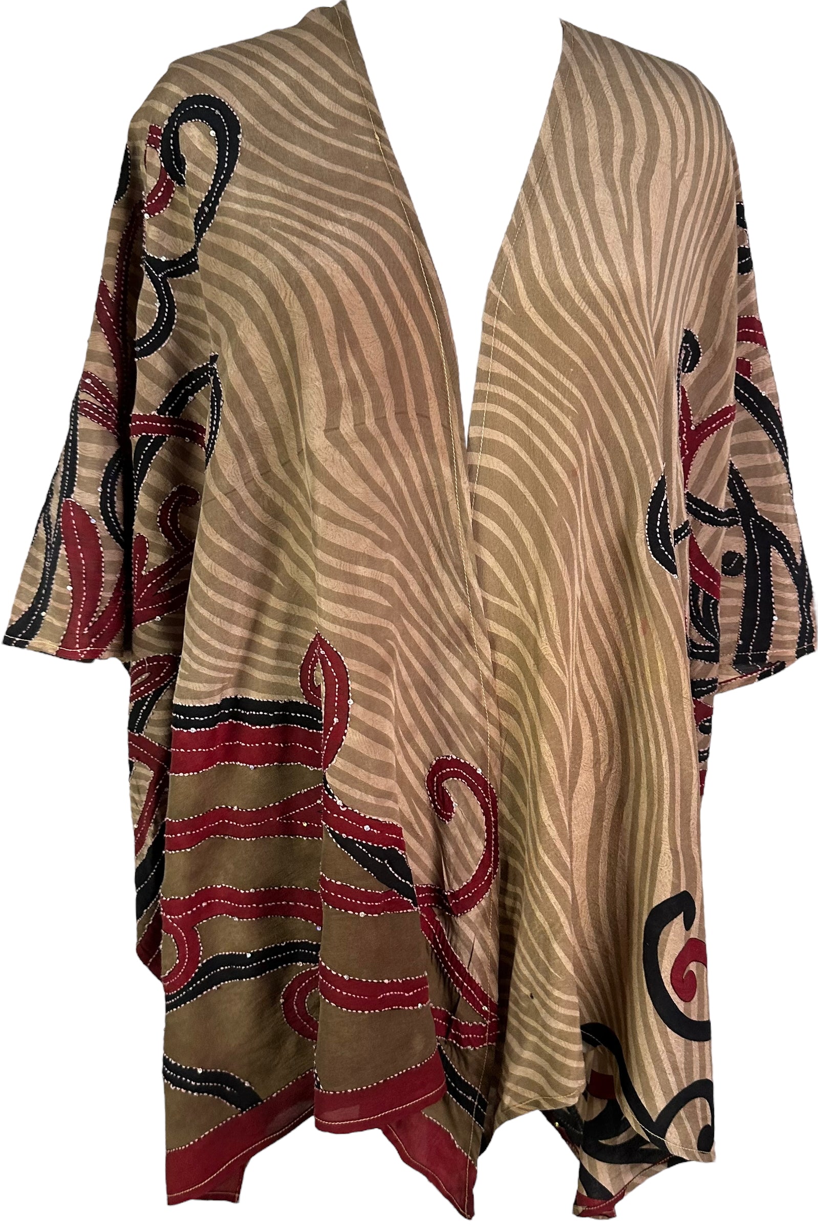 PRC6497 Wabi Sabi Pure Silk Cardigan for Women - Lightweight Luxury Silk Wrap - Elegant Kimono Style Cover Up - Perfect for Dressing Up, Lounging & Special Occasions