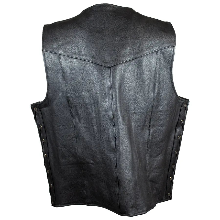 BOL Men's Tall Buffalo Leather Vest – Durable & Stylish Biker Jacket for Motorcycle Riders & Outdoor Enthusiasts – Perfect for Riding, Casual Wear & Adventure Activities