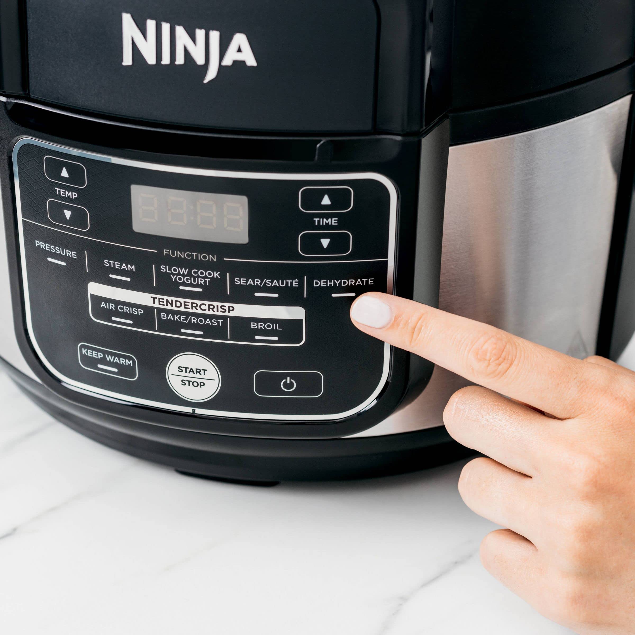 Ninja Foodi FD101 10-in-1 5-Quart Digital Pressure Cooker & Air Fryer Combo | Stainless Steel | Renewed | Perfect for Quick Meals, Healthy Frying & Family Cooking