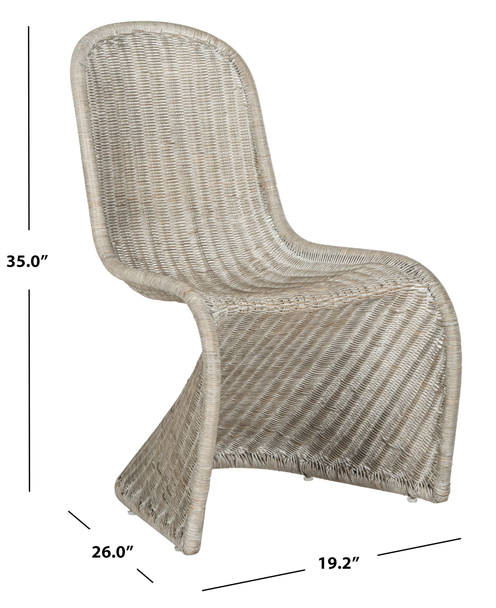 SAFAVIEH Tana Wicker Side Chair - Natural Rattan Accent Chair for Dining Room, Patio, or Bedroom - Boho Chic Home Decor with Cushion Included