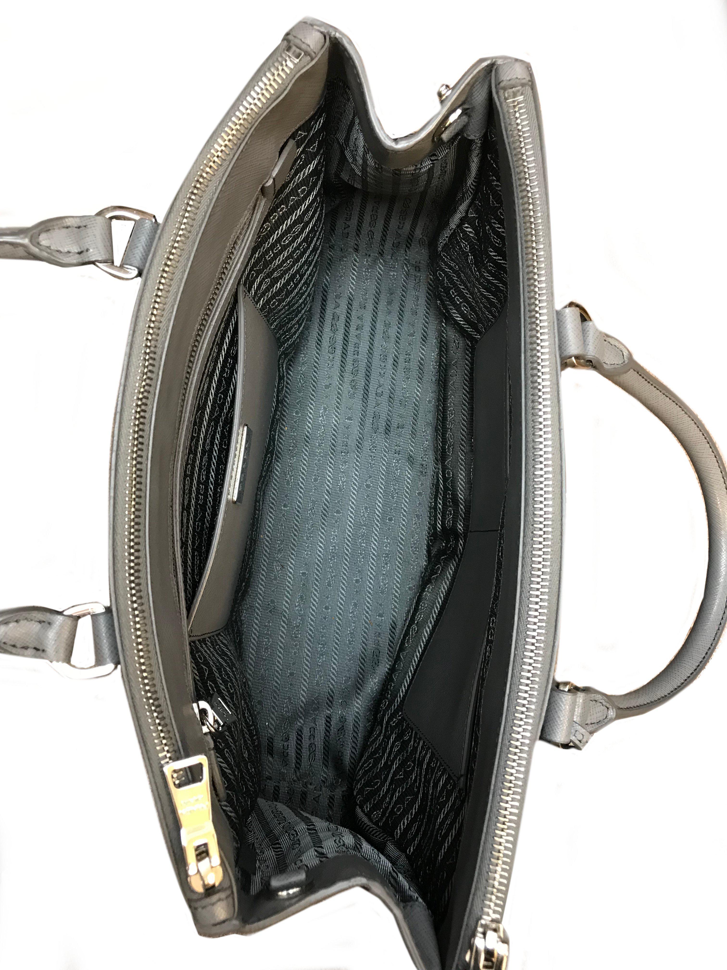 Prada Saffiano Lux Double Zip Medium Tote Bag - Genuine Leather Luxury Handbag for Women | Perfect for Work, Travel & Everyday Use