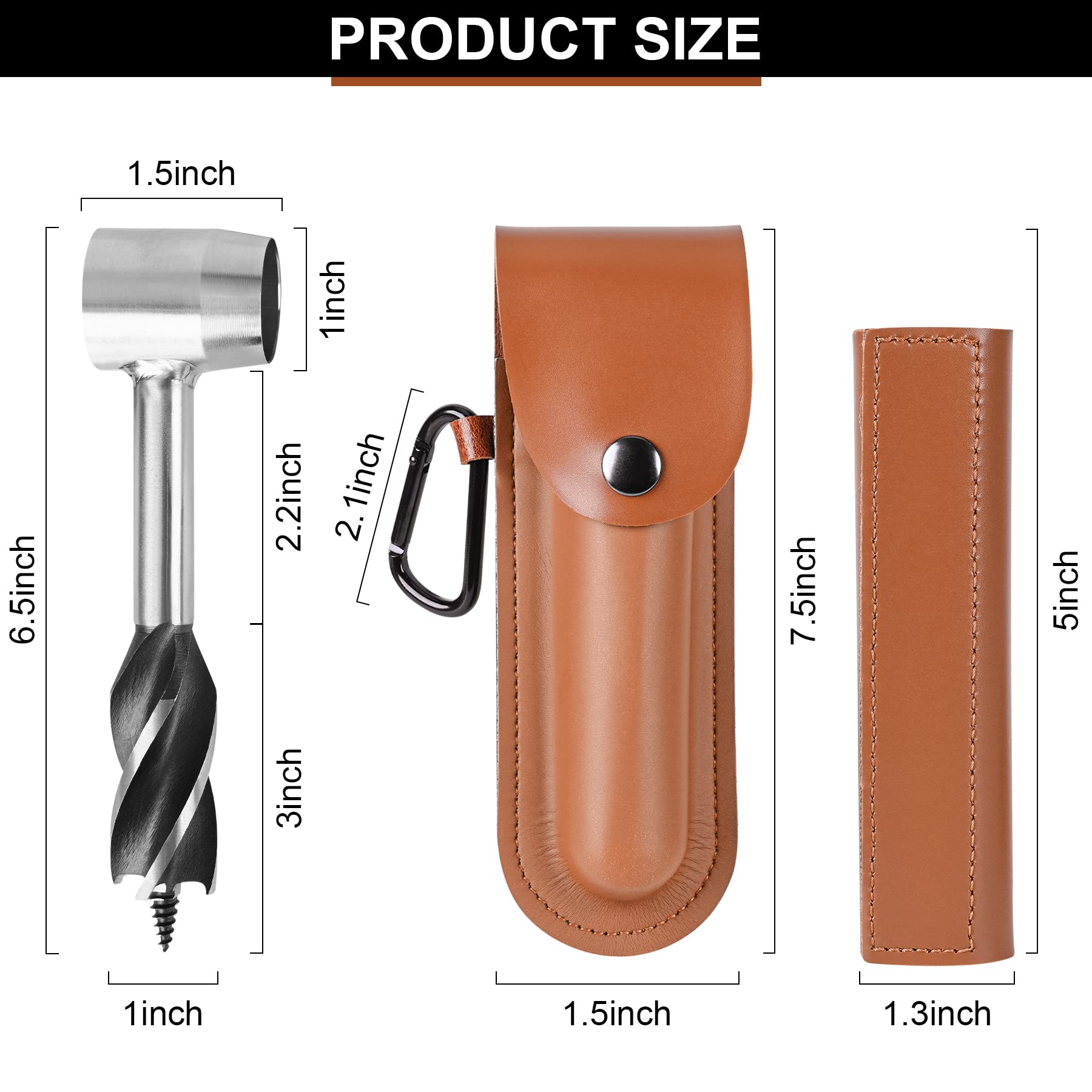 Bushcraft Hand Auger Wrench - Survival Multi-Tool for Outdoor Camping, Backpacking & Bushcrafting | Scotch Eye Wood Auger Drill, Manual Hole Maker & Settlers Wrench for Wilderness Gear & Equipment (Perfect for Building Shelters, Digging Holes & Outdoor Survival Tasks)