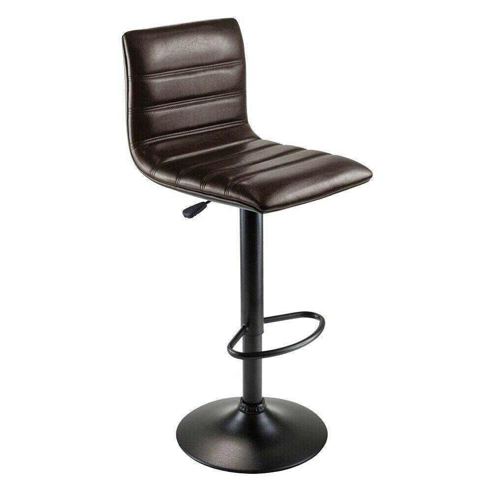 BouboboP Adjustable Swivel Bar Stool - Espresso/Black Counter Height Kitchen Island Stool for Dining, Breakfast Nook, and Home Bar - Comfortable & Durable Barstools for Kitchen Counter & Pub Setting