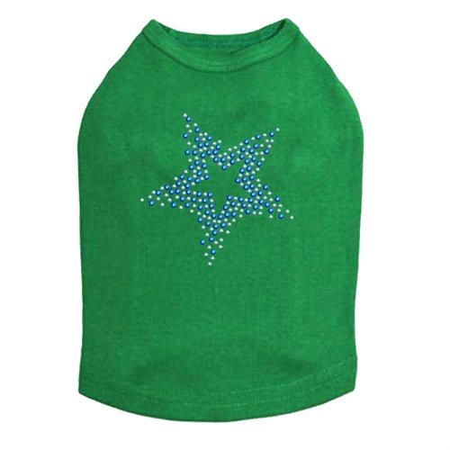 Blue Star Rhinestone Tank Top for Women - Sparkling Party Tops in Multiple Colors - Perfect for Night Out, Club Wear, and Special Occasions