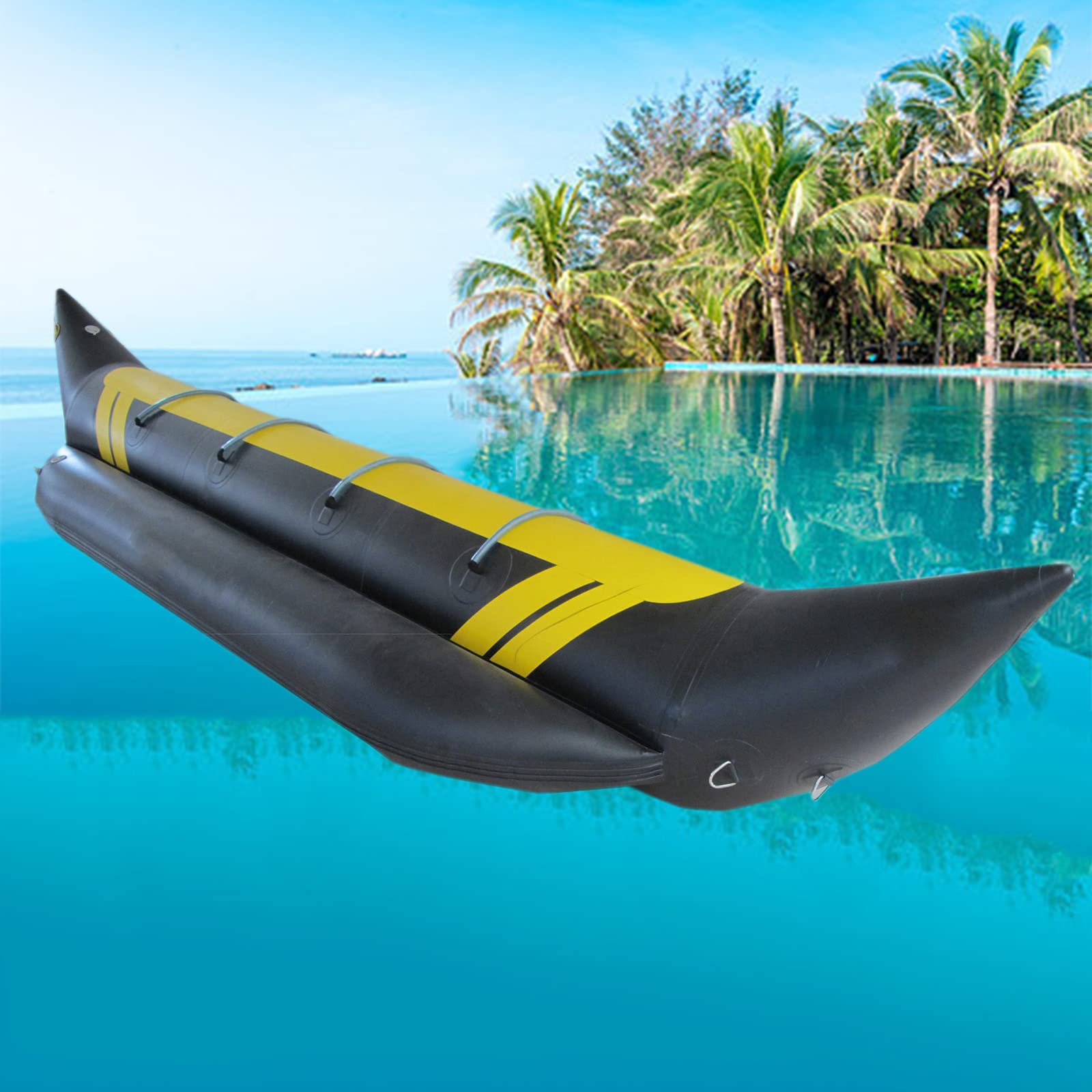 Inflatable Banana Boat for Water Sports - Heavy Duty PVC Tugboat Raft for Adults & Kids - Perfect for Lakes, Beaches & Pools - Fun Summer Water Toy for Family & Friends