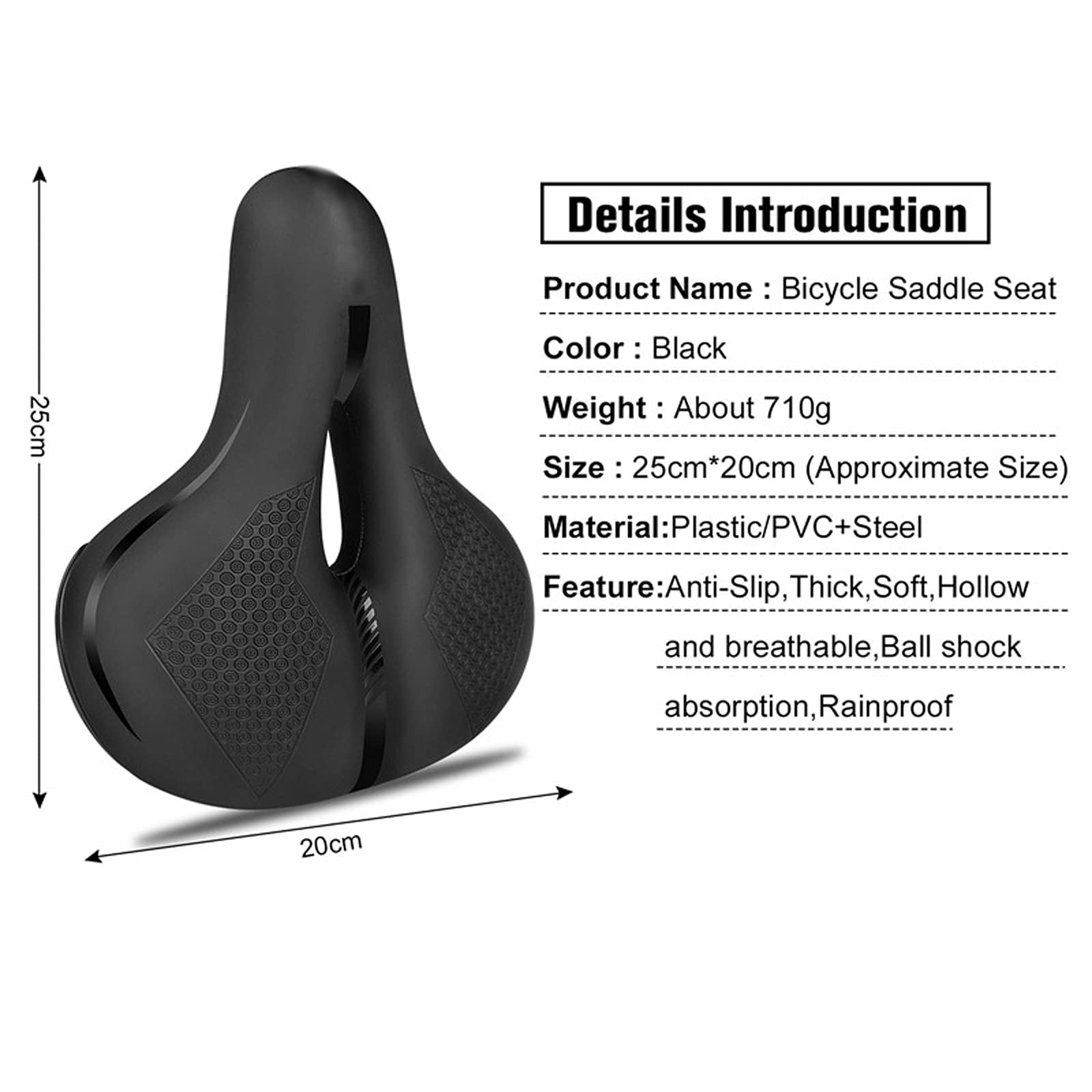**Comfortable Memory Foam Bicycle Saddle Seat with Gel Cushion & Reflective Strap – Shock-Absorbing Bike Seat for Men & Women – Ideal for Exercise Bikes, Mountain Bikes & Commuting**