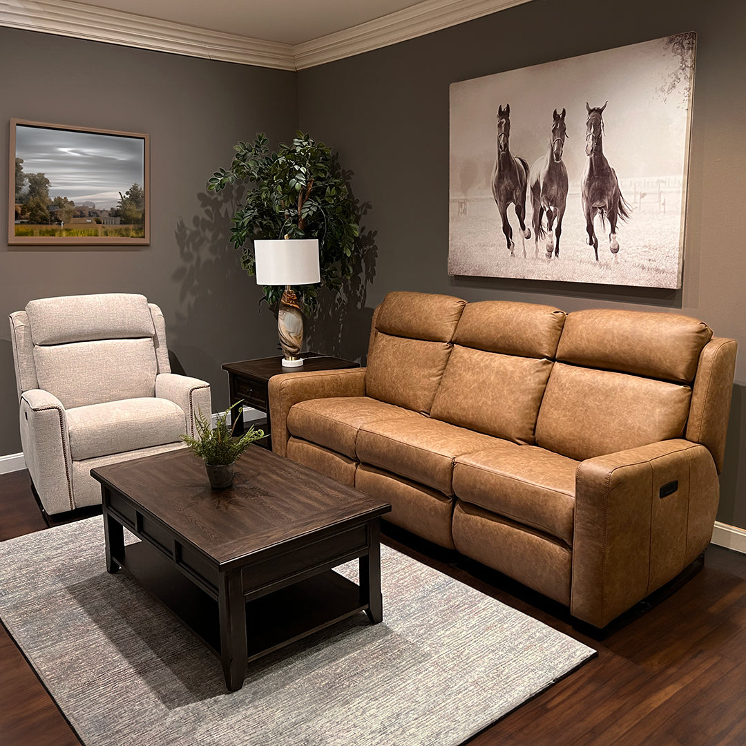 Mason Power Reclining Sofa - 3-Seater Electric Recliner Couch with USB Charging & Cup Holders, Modern Faux Leather Living Room Furniture for Home Theater & Family Relaxation