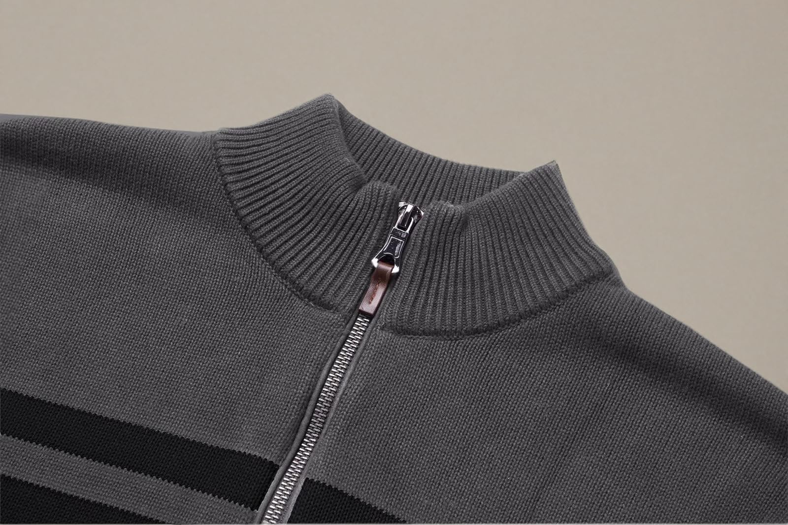 MAGNIVIT Men's Quarter Zip Striped Pullover Sweater - Color Block Polo Sweatshirt for Fall, Winter & Spring | Casual Office Wear & Outdoor Activities