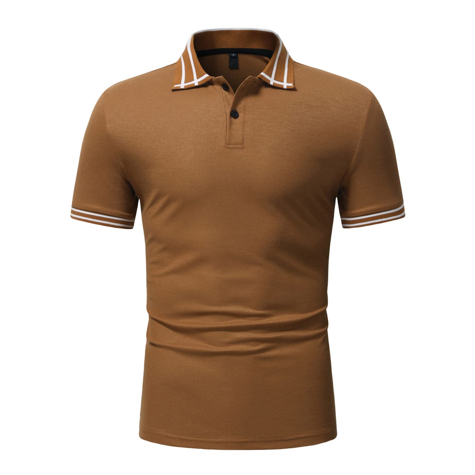 Men's Regular-Fit Preppy Office Shirt - Short Sleeve Lapel Work Shirt for Business Casual & Professional Wear | Perfect for Office, Meetings & Smart Casual Outfits