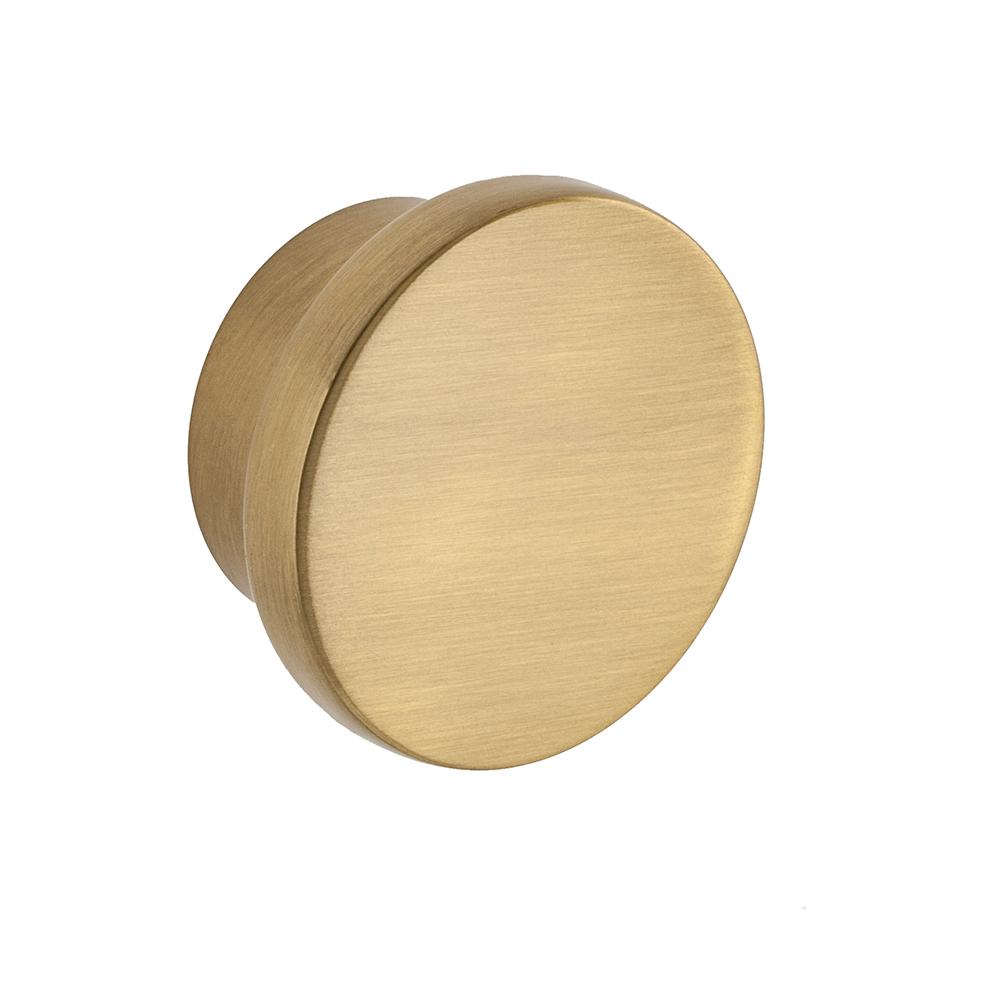 Satin Brass Cabinet Knobs - Round Drawer Pulls for Kitchen & Bathroom - Vintage Style Hardware for Dressers, Cabinets & Furniture (Set of 10) - Perfect for Home Renovation & DIY Projects