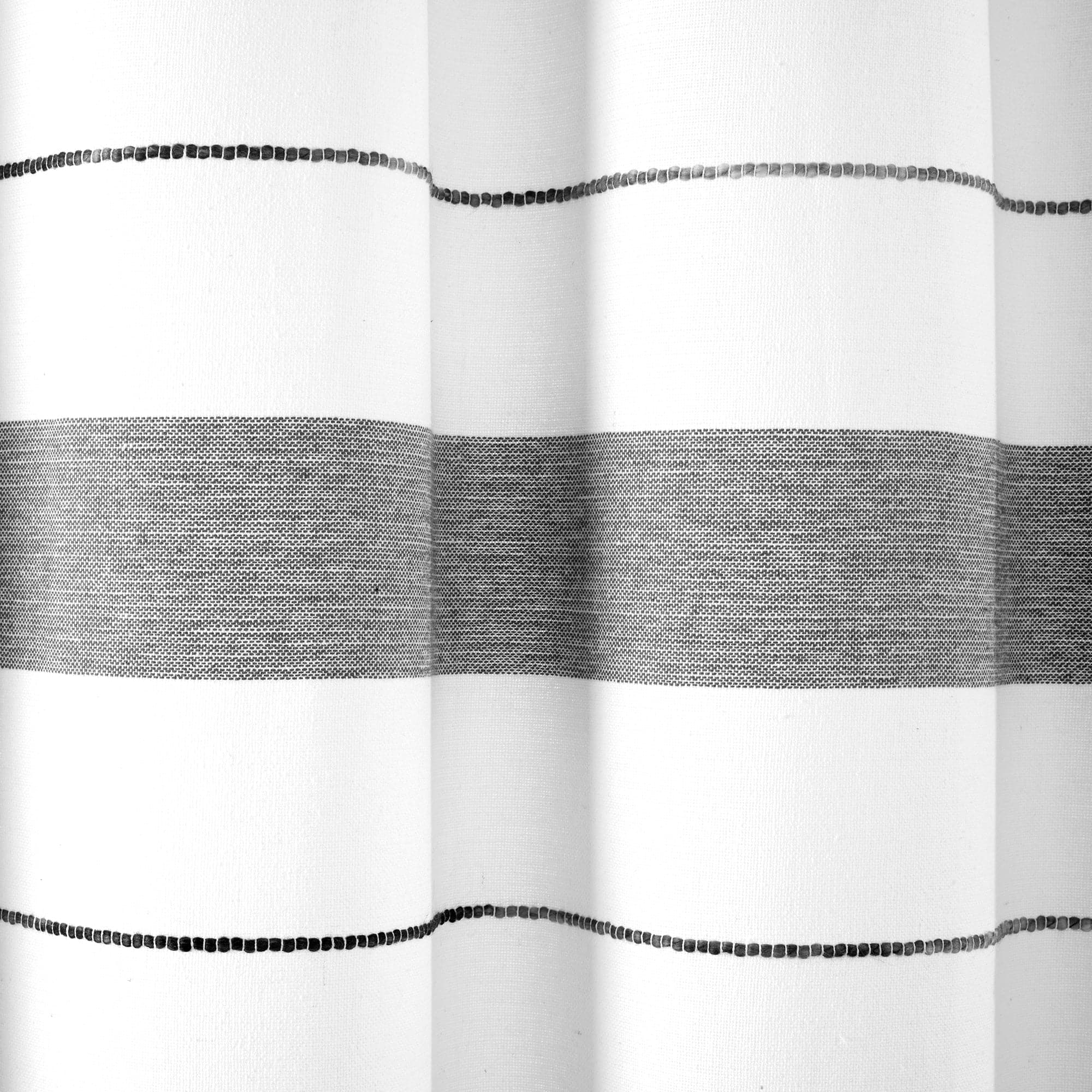 Eco-Friendly Recycled Cotton Blend Shower Curtain - Striped Yarn Dyed Design for Bathroom Decor | Waterproof & Stylish Bath Accessory for Modern Homes