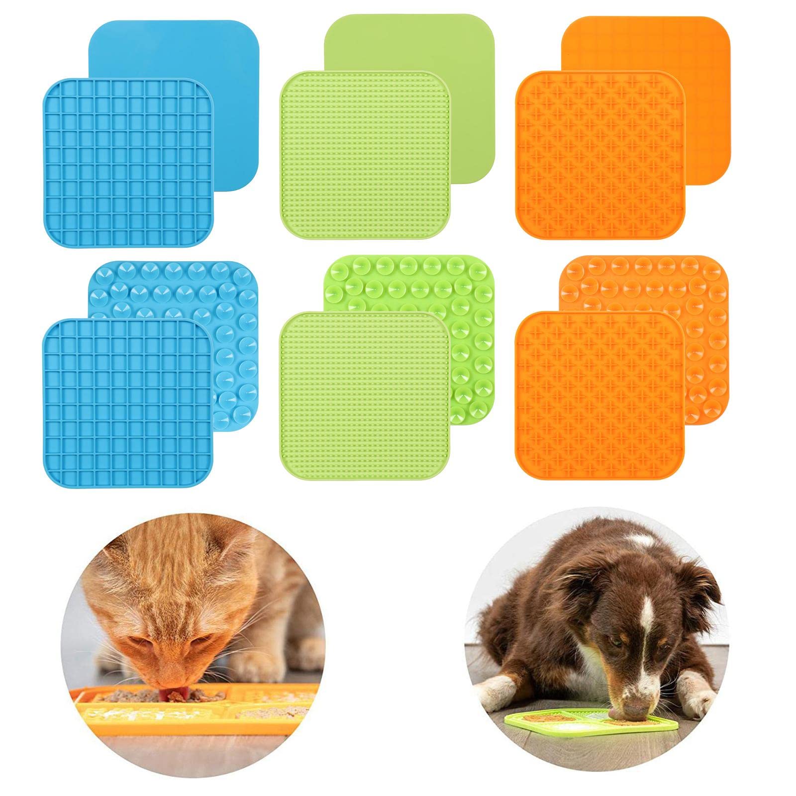 UJEAVETTE® Slow Feeder Dog Lick Mat - Fun Interactive Puzzle Toy for Dogs, Alternative to Snuffle Mat & Dog Bowl - Green - Perfect for Mealtime Enrichment, Anxiety Relief & Boredom Buster for Pets