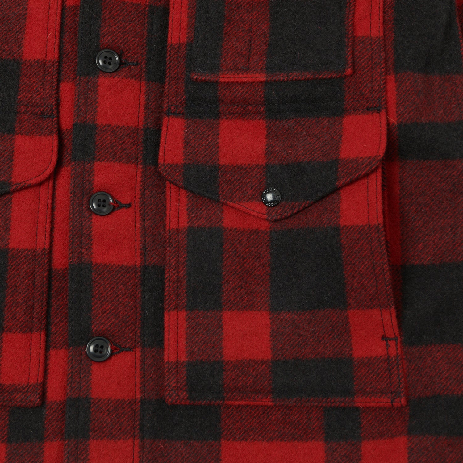 Filson Mackinaw Wool Cruiser Jacket for Men - Red & Black Plaid - Heavyweight Wool Hunting & Outdoor Coat - Perfect for Camping, Hiking, and Cold Weather Adventures