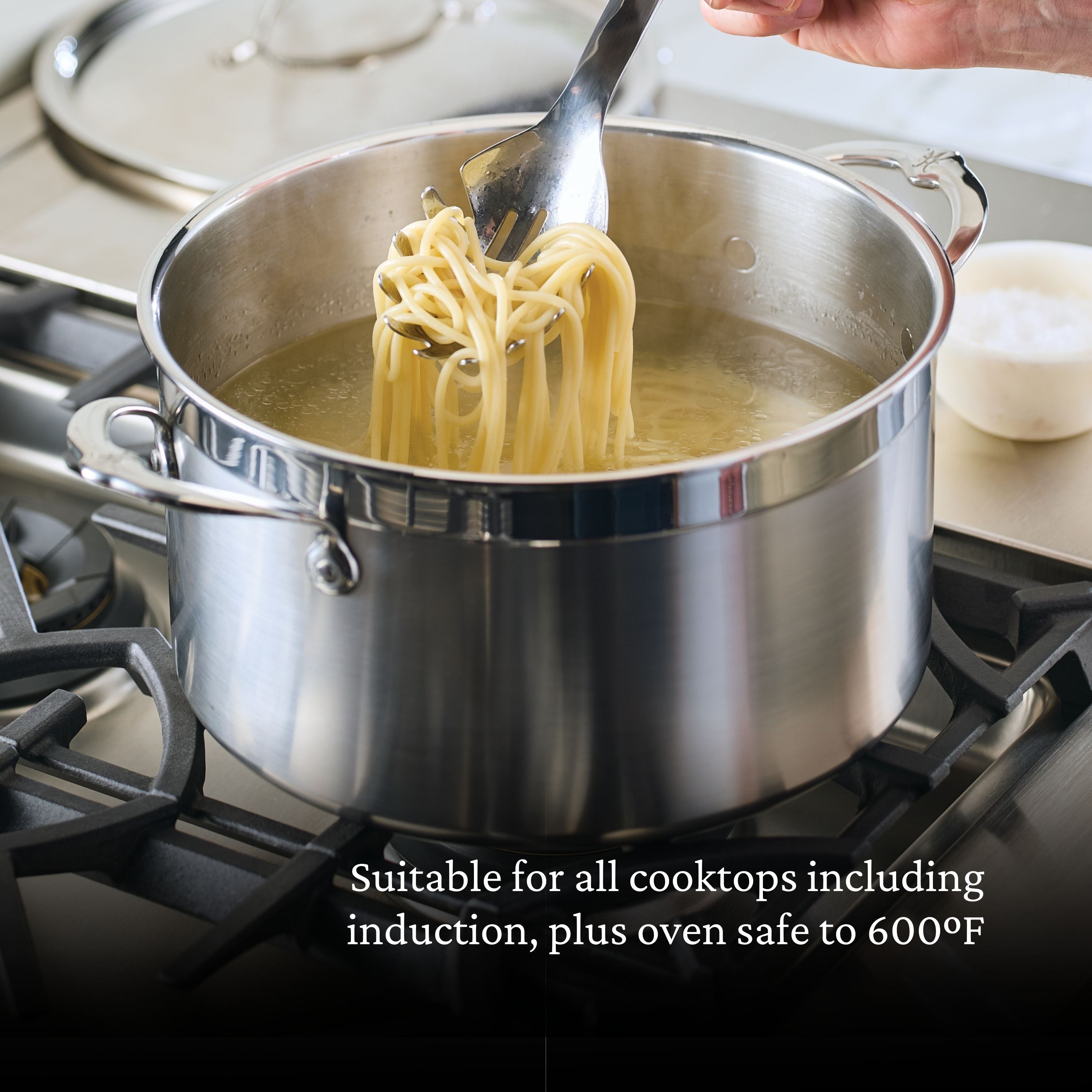 Hestan Probond Covered Stockpot 8.0 Quart (26cm) - Premium Stainless Steel Cookware for Soups, Stews & Pasta - Perfect for Home Chefs & Professional Kitchens