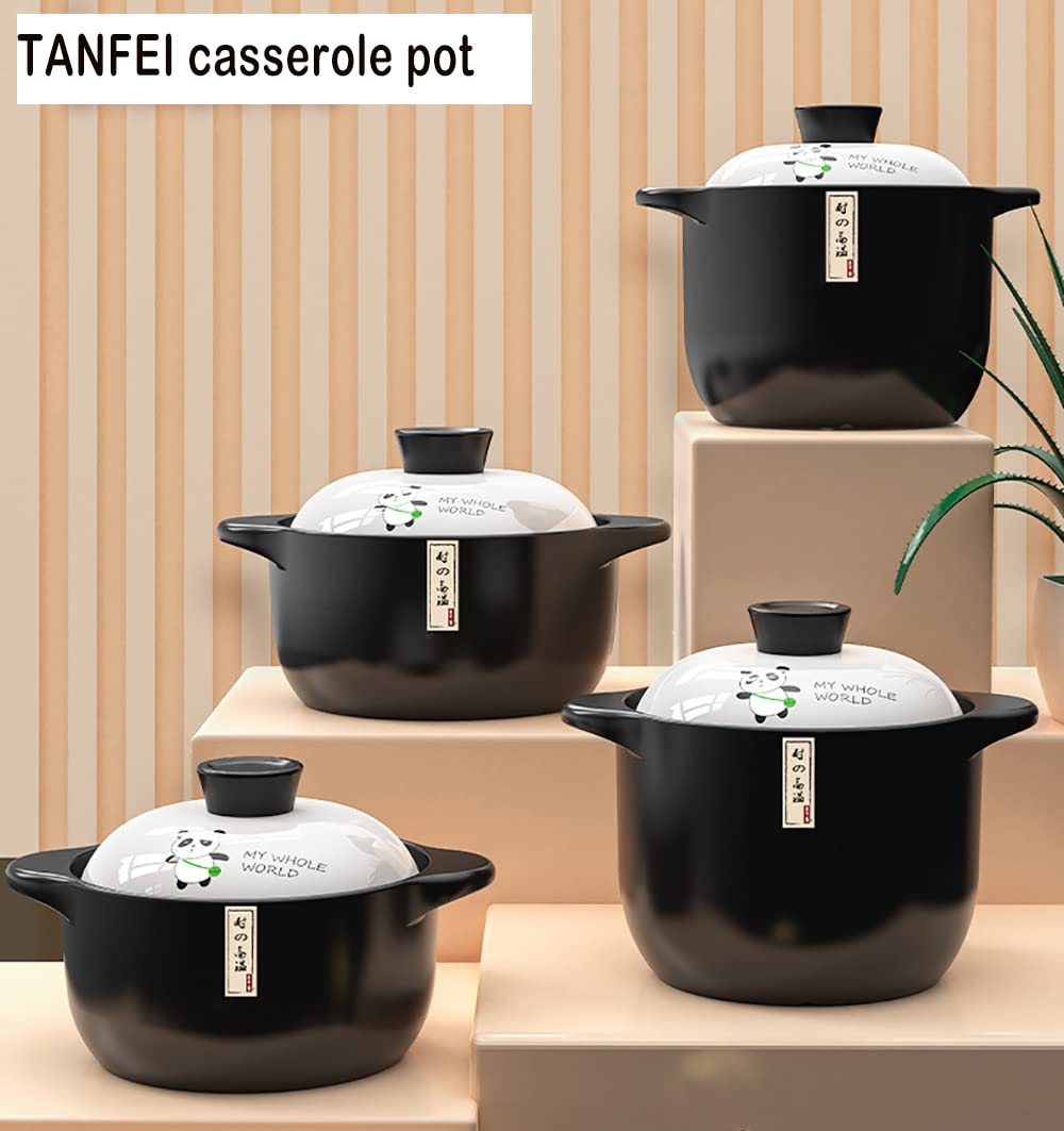 1.6L Clay Cooking Pot - Ceramic Stockpot, Stew Pot & Casserole Dish for Pasta, Milk & Sauces | Traditional Chinese Earthenware Cookware for Slow Cooking, Baking & Serving