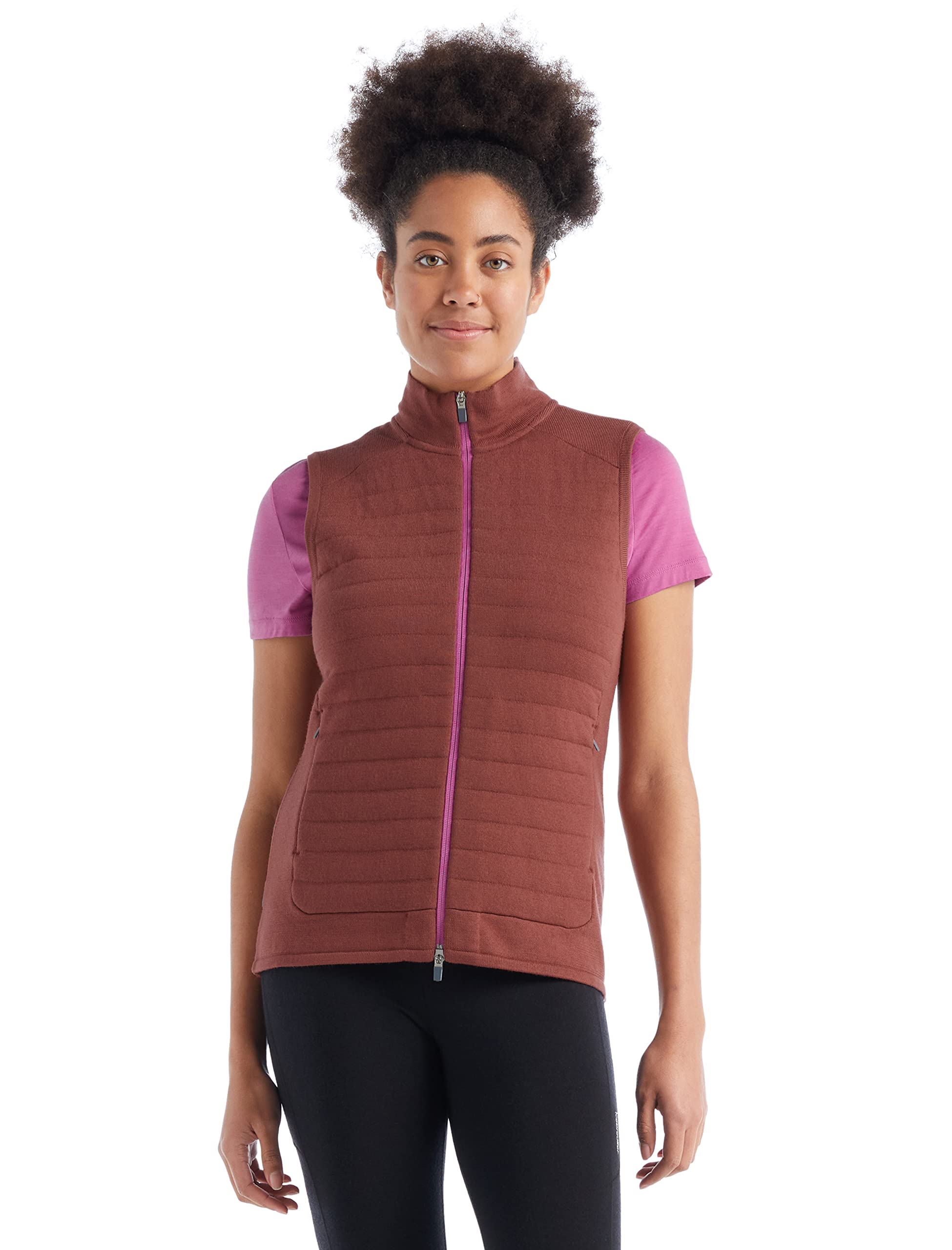 Icebreaker Merino Women's ZoneKnit Insulated Vest - Lightweight Warm Winter Layering for Hiking, Skiing & Outdoor Activities