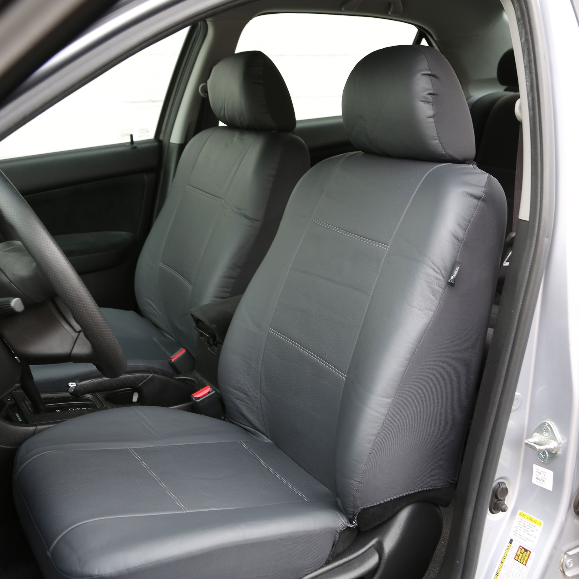 Premium PU Leather Car Seat Covers Full Set - Universal Fit for Trucks, SUVs & Vans (Gray) | Front & Rear Split Bench Design | Easy Installation with Free Gift | Perfect for Road Trips, Commuting & Family Travel