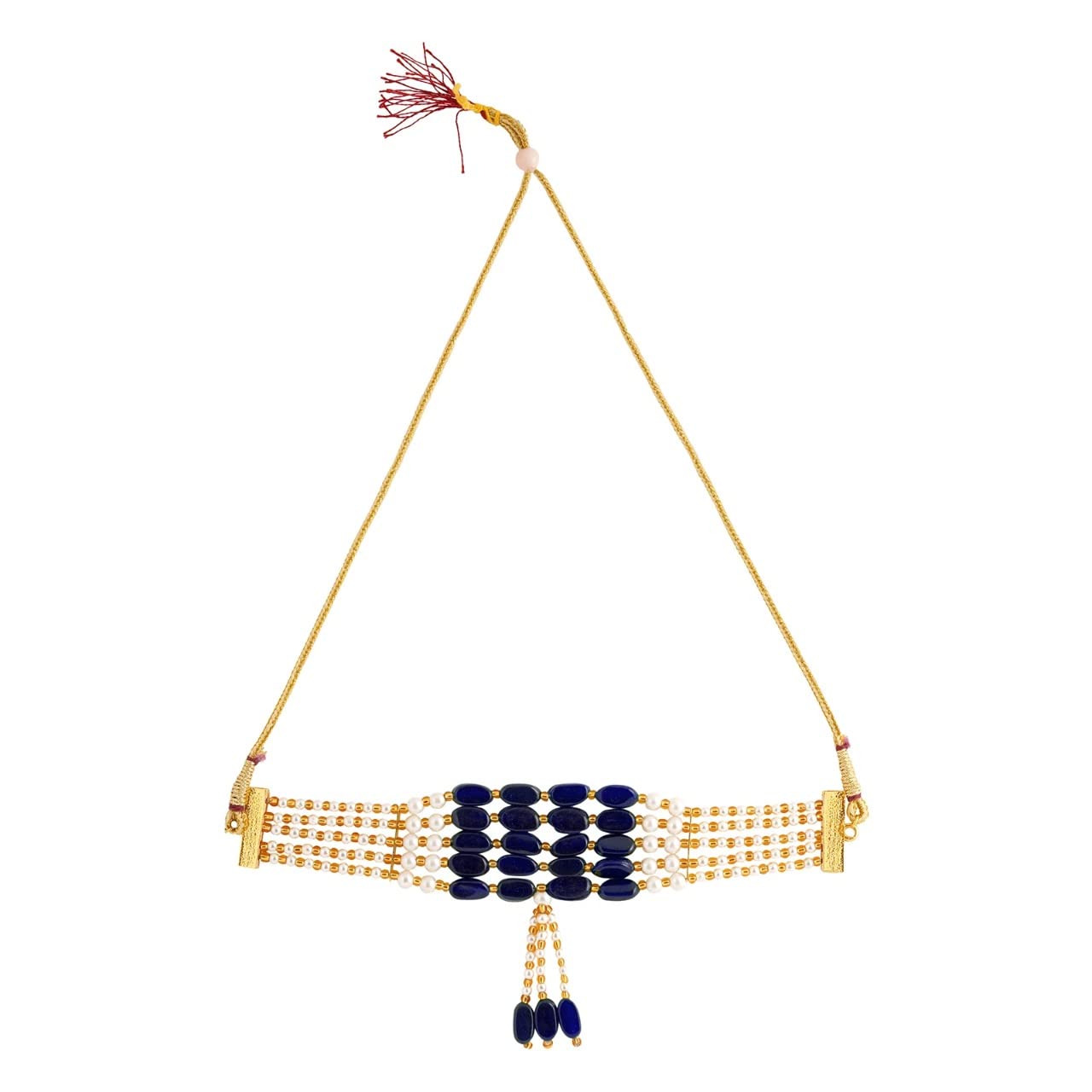 OZANOO Beaded Choker Necklace Set for Women & Girls - Stylish Jaipuri Jewelry Set with Colorful Beads | Perfect for Parties, Weddings & Everyday Fashion