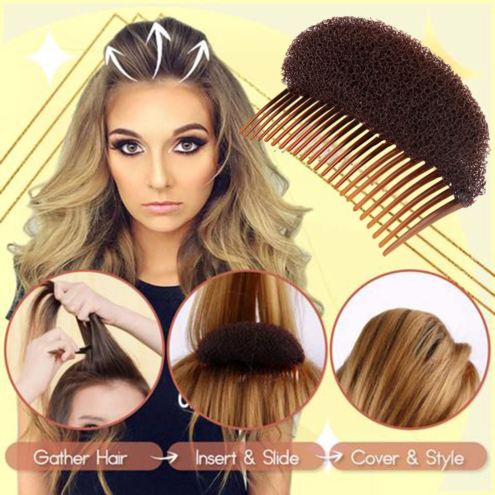 BOXO Hair Volumizer Puff Maker Tool - 2 Pack Hair Clip Comb for Volume & Lift | Perfect for Updos, Ponytails & Special Occasions