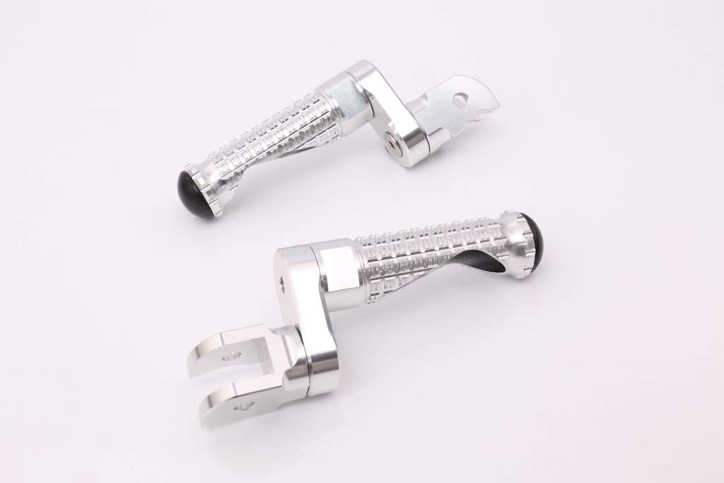 Autobahn88 Motorcycle Footpegs - Front Rider GP-Type with 25mm Extension for Ducati Multistrada 1000/DS (All Years) - Silver | Enhanced Comfort & Control for Long Rides & Sport Biking