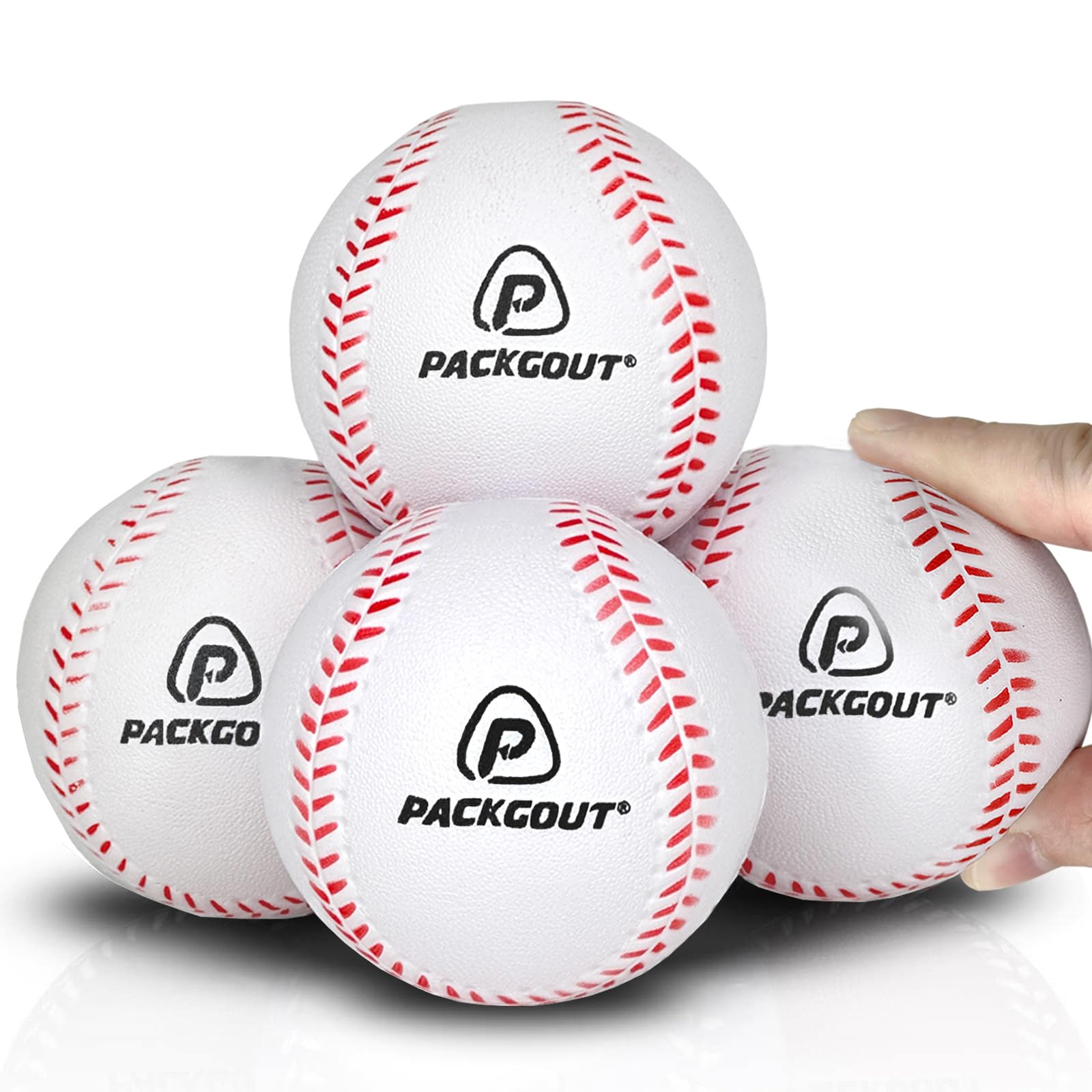 Soft Foam Baseballs for Kids & Teens - 4 Pack Training Balls for Safe Practice (White) | Perfect for Backyard Games, Baseball Drills & Youth Team Training