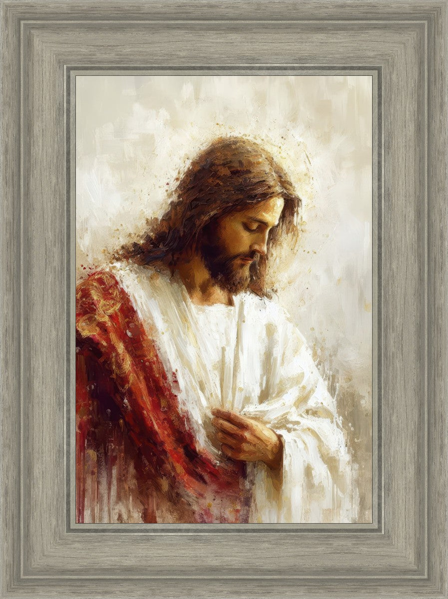 Jesus Christ in Red Robes - Religious Wall Art for Home & Church Decor - Perfect for Prayer Rooms, Sunday Schools & Christian Gifts