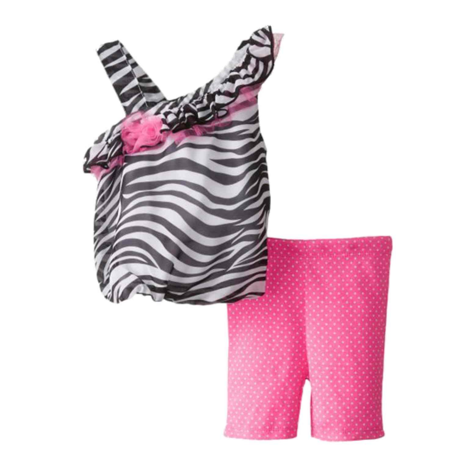 Baby Girls Zebra Print Outfit 2-Piece Set - Playtime & Photo Shoots