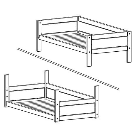 Convertible Kids Bed - 2-in-1 Flippable Single Bed for Toddlers & Children | Space-Saving Nursery & Guest Room Solution